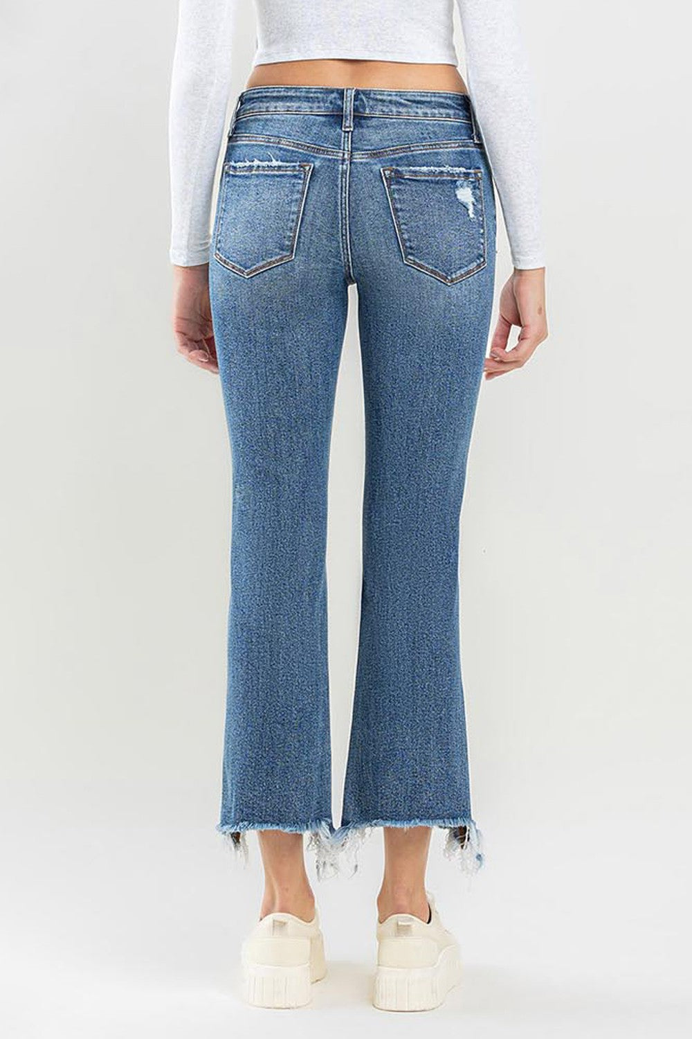 Lovervet Mid Rise Frayed Hem Jeans - Shop All Around Divas