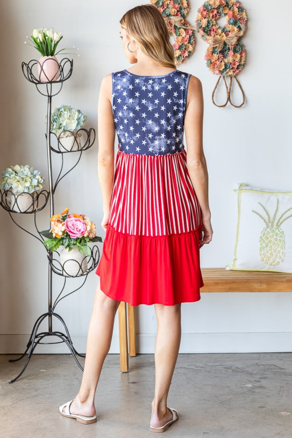 Heimish US Flag Theme Contrast Tank Dress - Shop All Around Divas