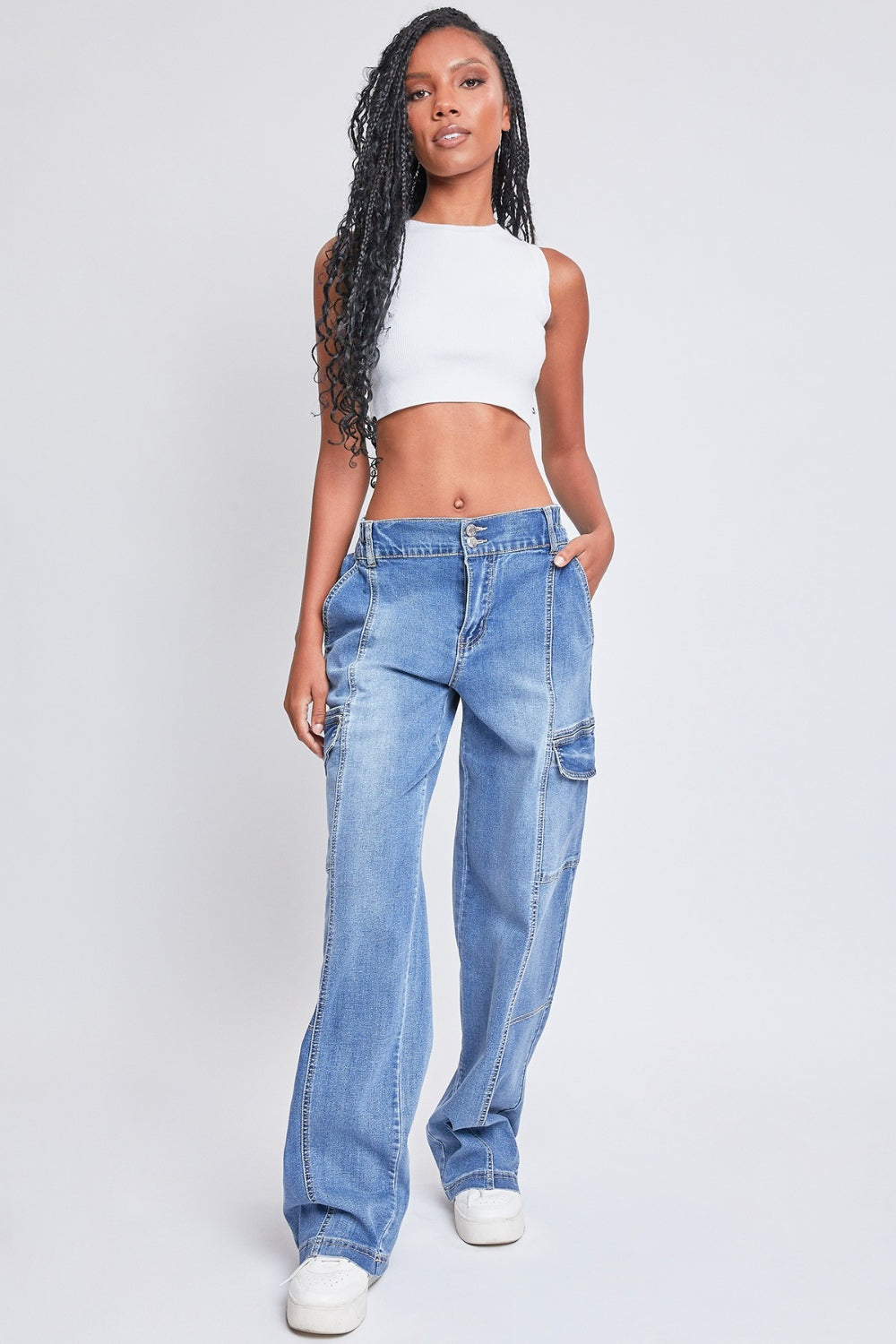 YMI Jeanswear High-Rise Straight Cargo Jeans - Shop All Around Divas