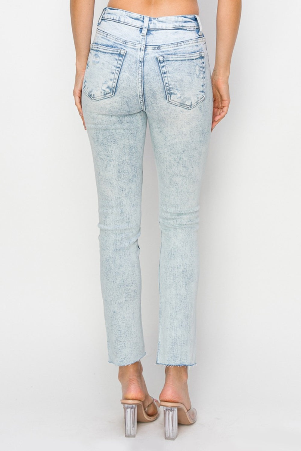 Risen Full Size High Rise Distressed Skinny Jeans Trendsi