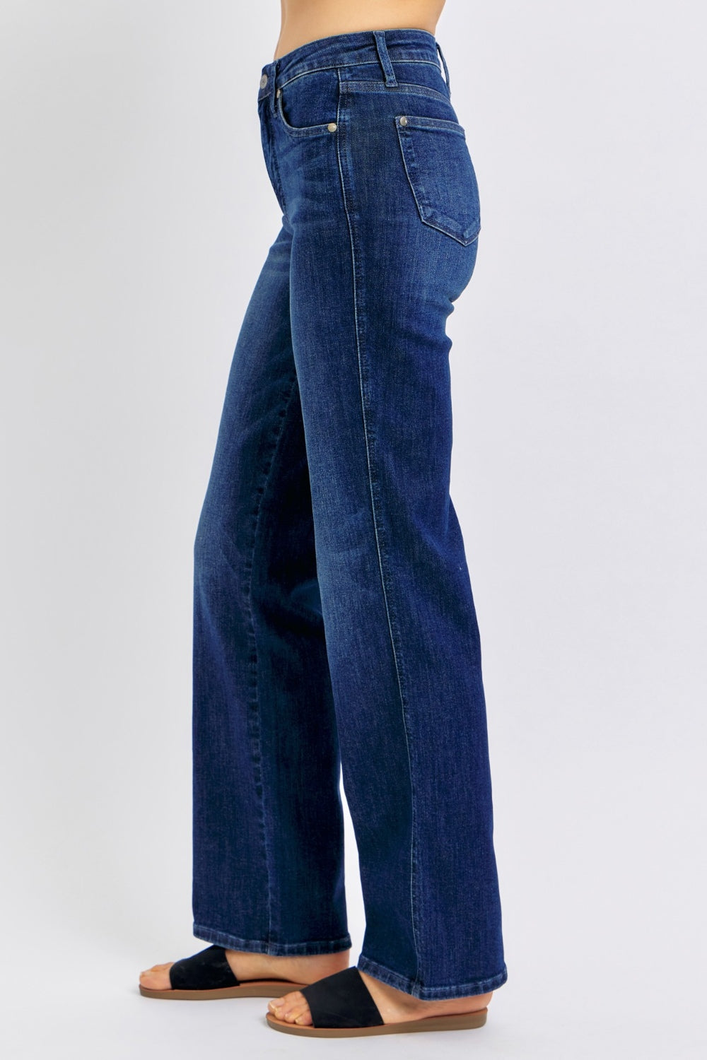 Vienna Judy Blue Full Size High Waist Tummy Control Straight Jeans Trendsi