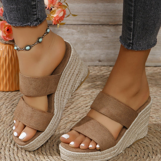 Open Toe Wedge Sandals - 3 Colors - Shop All Around Divas
