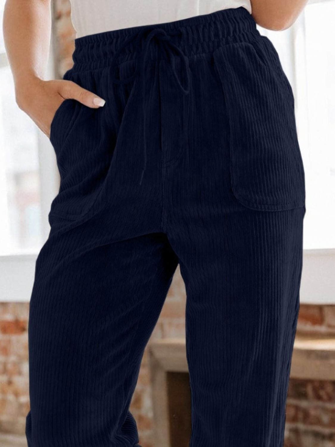 Fall Breeze Drawstring Pants with Pockets - 4 Colors Trendsi