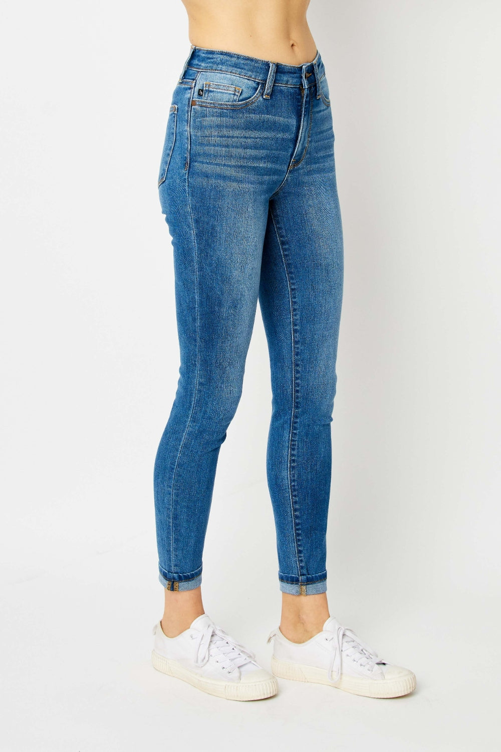 Judy Blue Cuffed Hem Skinny Jeans - Shop All Around Divas