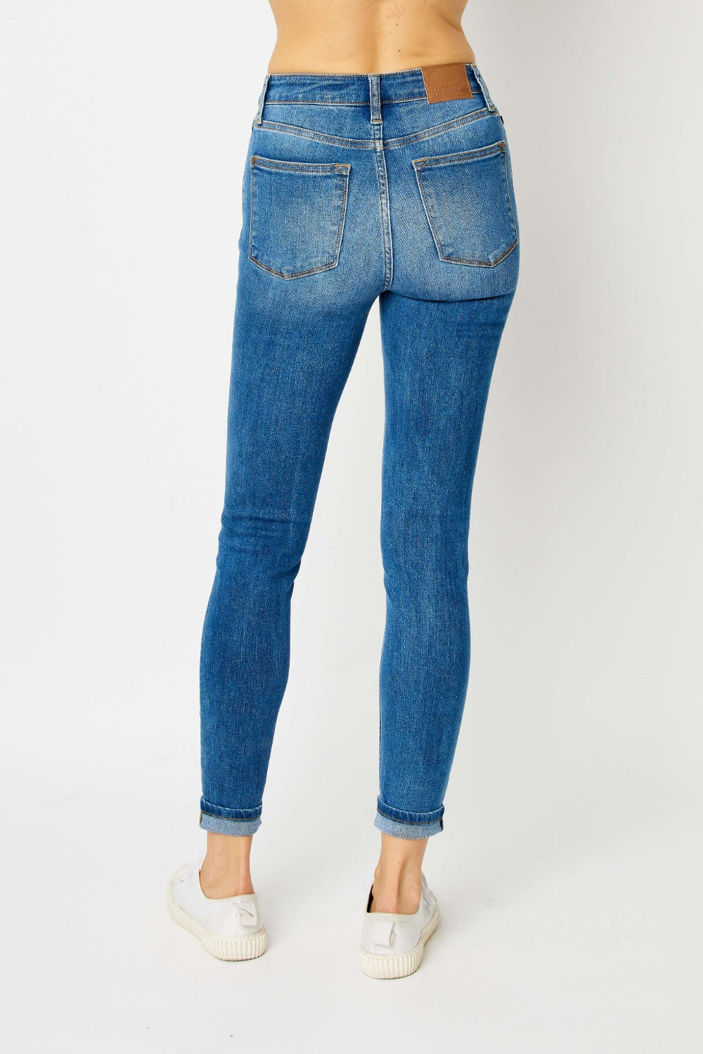 Judy Blue Cuffed Hem Skinny Jeans - Shop All Around Divas