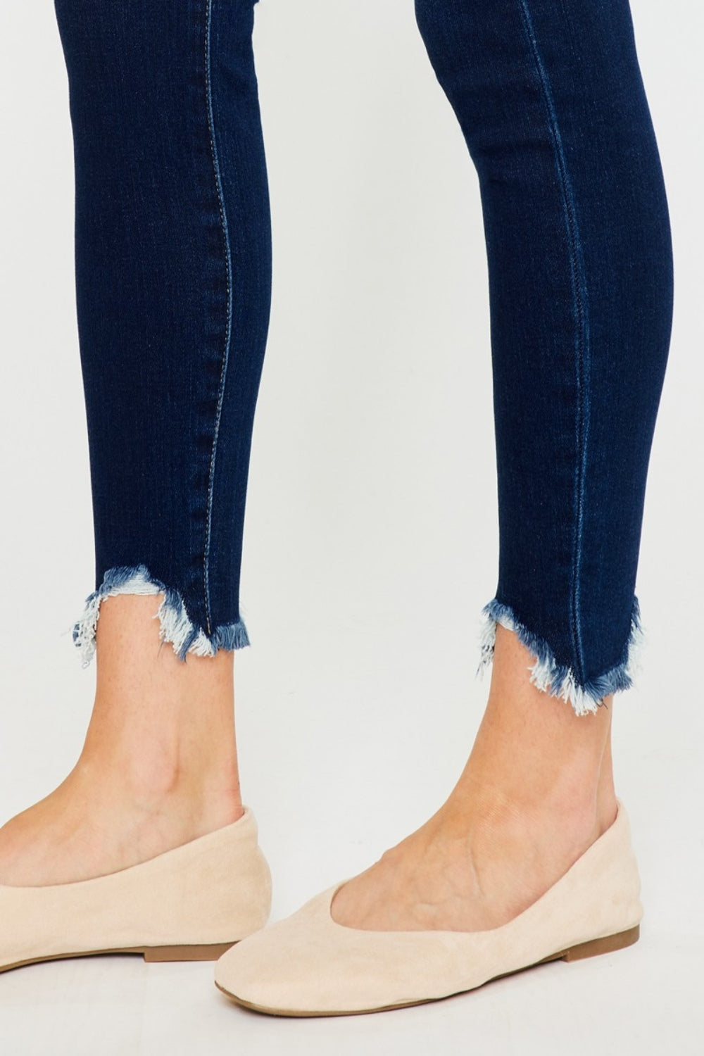 Kancan Full Size High Rise Frayed Ankle Skinny Jeans Trendsi