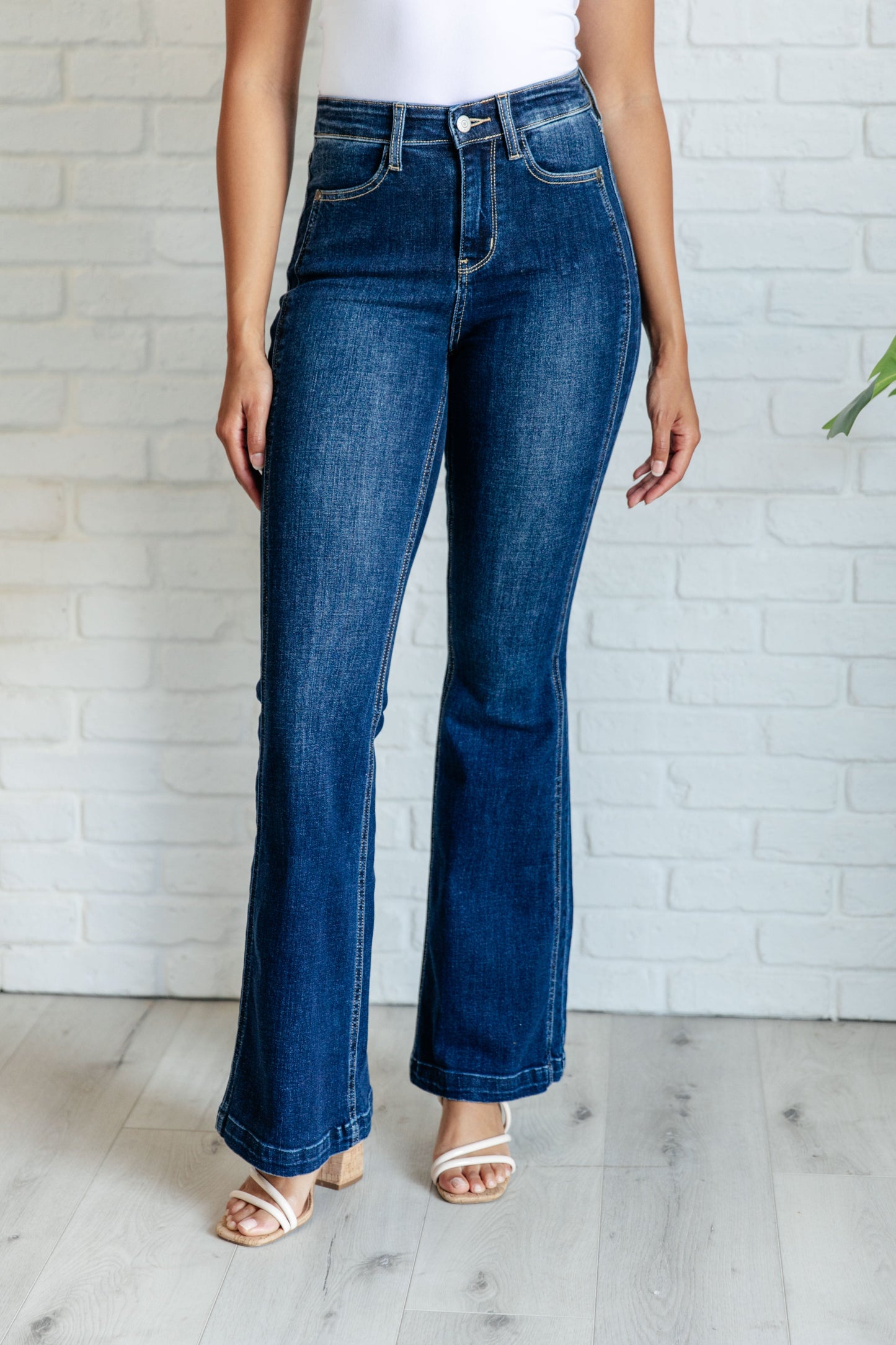 Mavis High Rise Side Seam Detail Flare Jeans Ave Shops