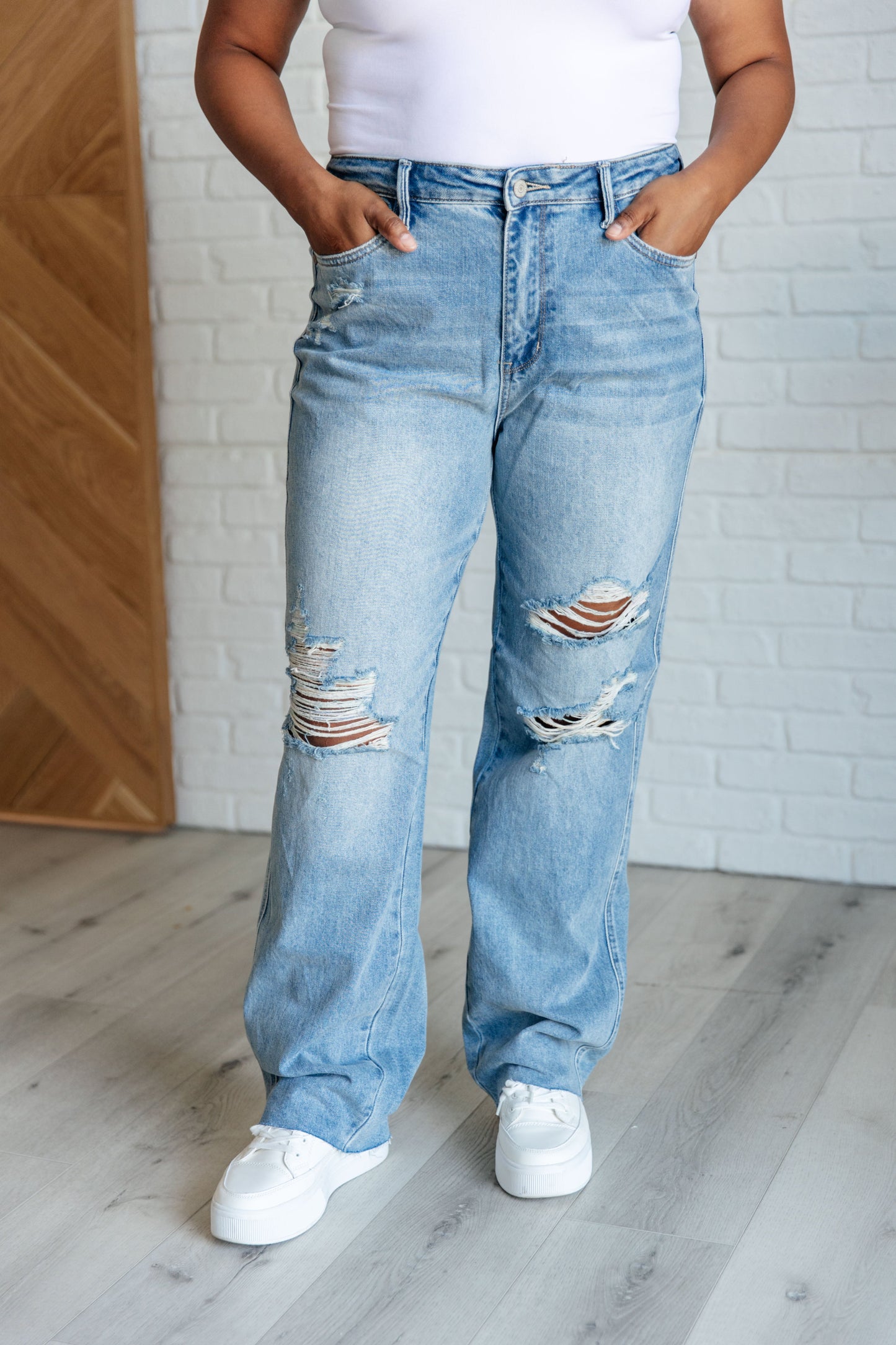 Ramona High Rise Rigid Magic Destroyed Straight Jeans Ave Shops