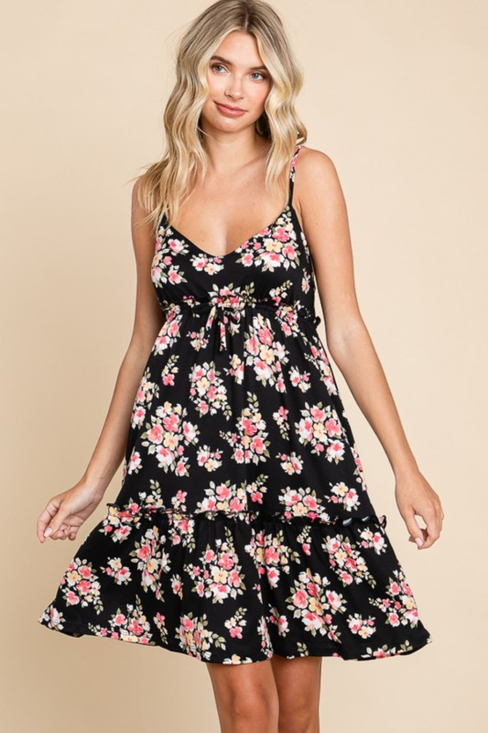 Culture Code Full Size Floral Frill Cami Dress - Shop All Around Divas