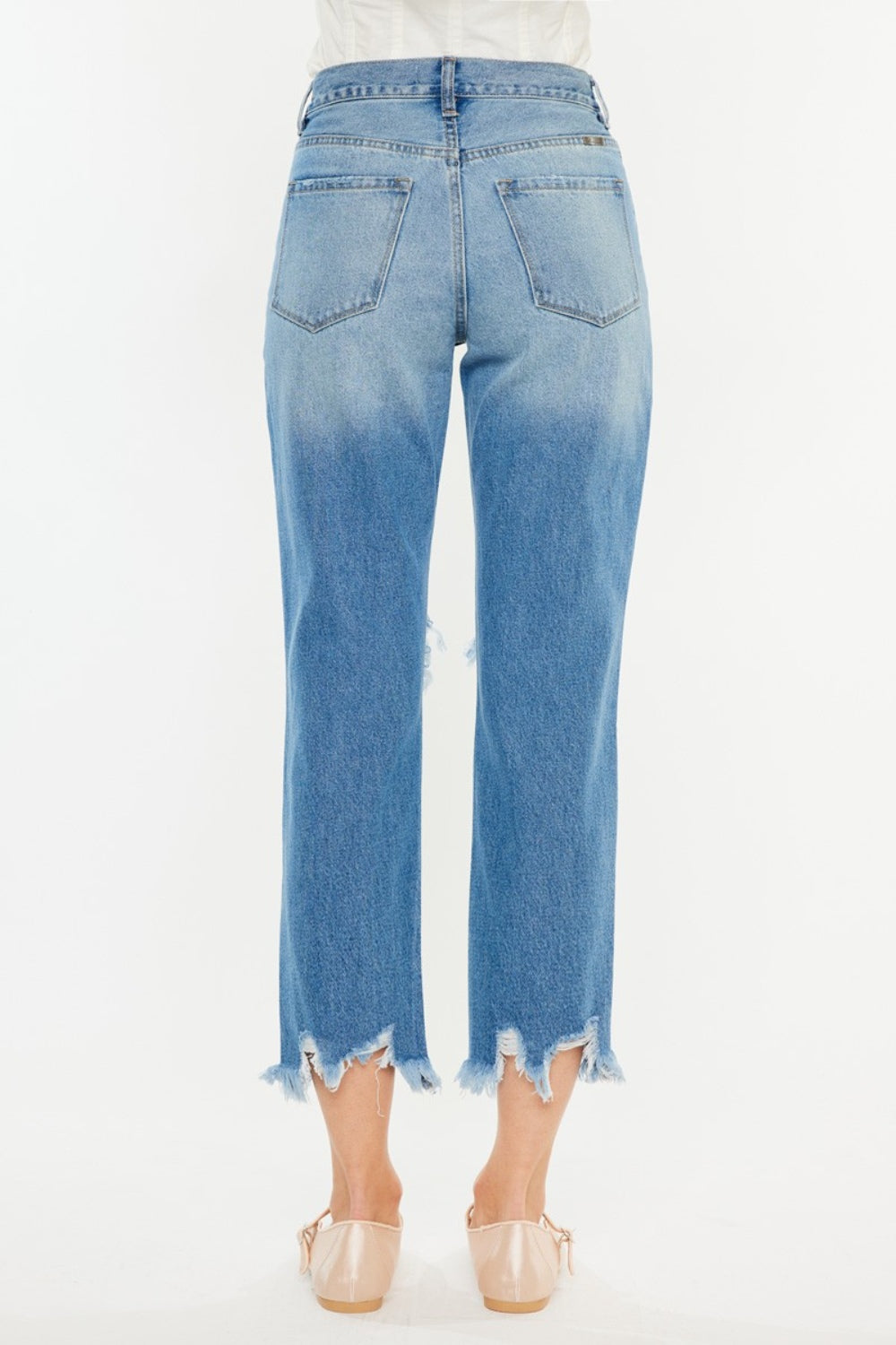 Kancan Distressed Frayed Hem Cropped Jeans - Shop All Around Divas