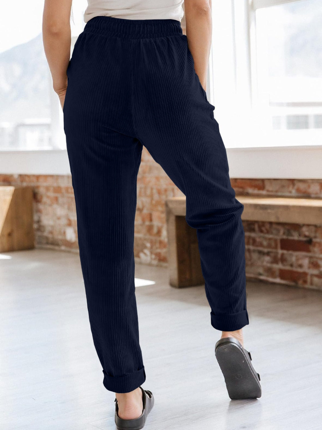 Fall Breeze Drawstring Pants with Pockets - 4 Colors Trendsi