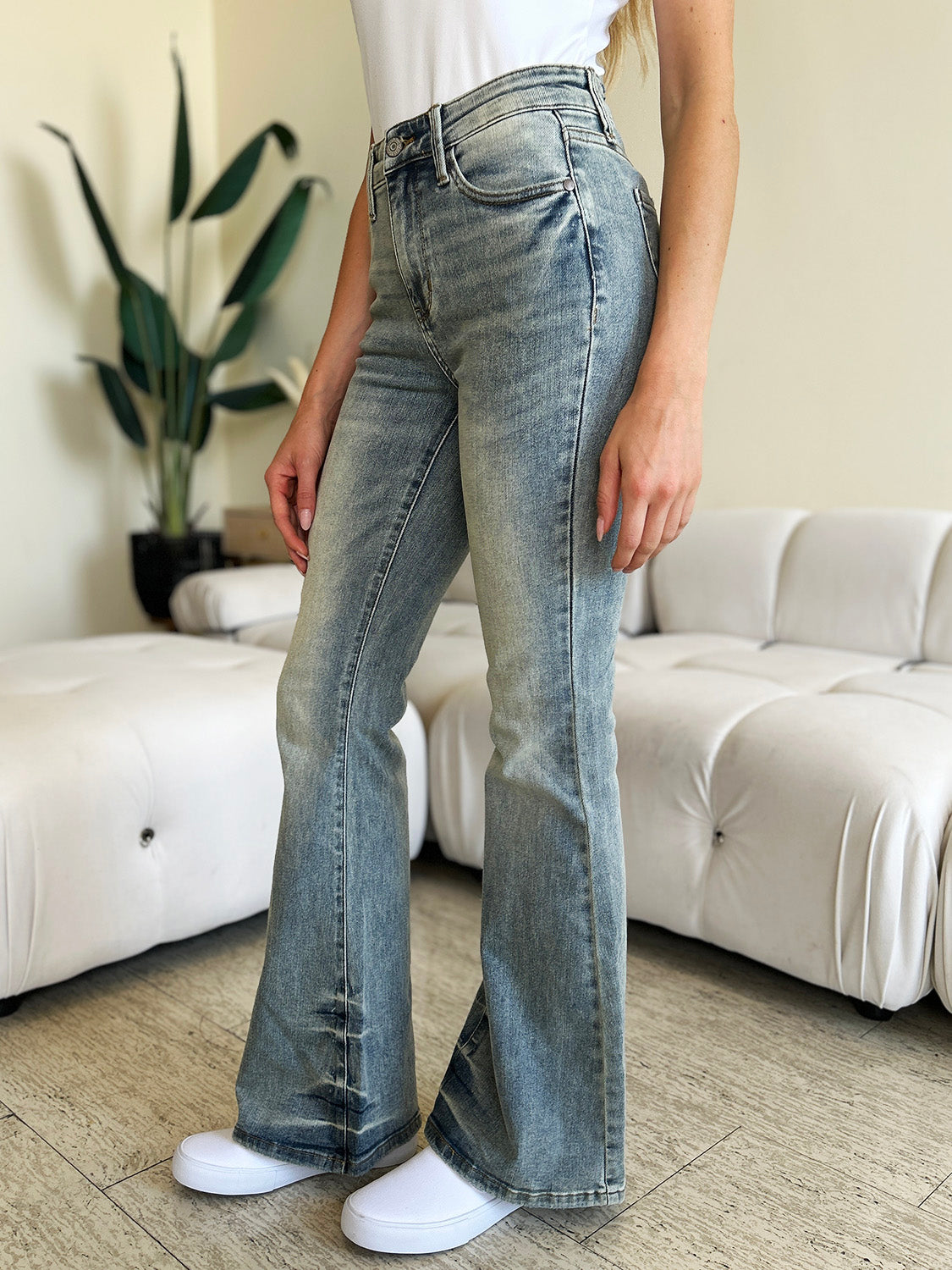 Judy Blue Full Size High Waist Flare Jeans - Shop All Around Divas