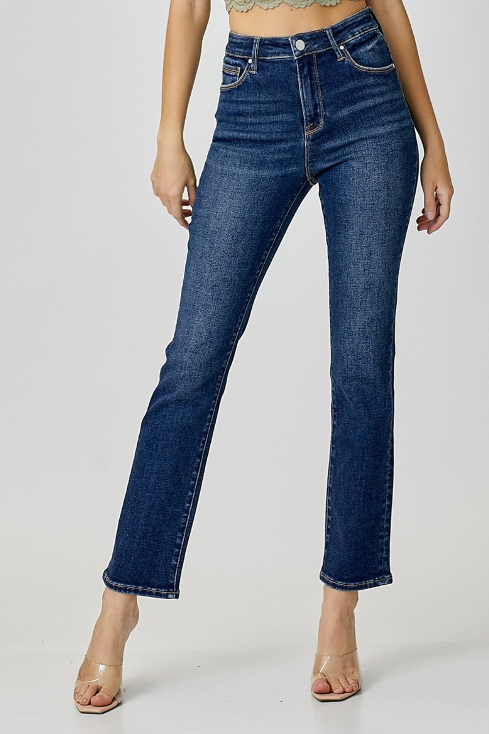 RISEN Full Size High Waist Straight Jeans - Shop All Around Divas