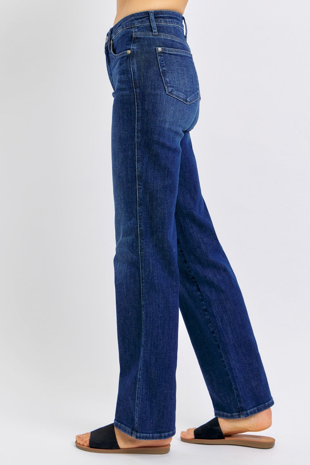 Vienna Judy Blue Full Size High Waist Tummy Control Straight Jeans Trendsi