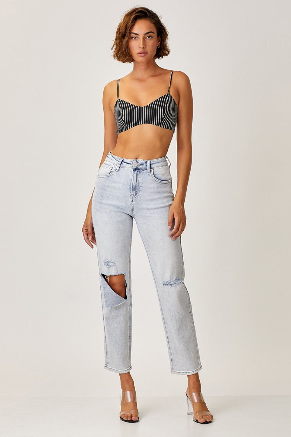 RISEN High Rise Distressed Relaxed Jeans - Shop All Around Divas