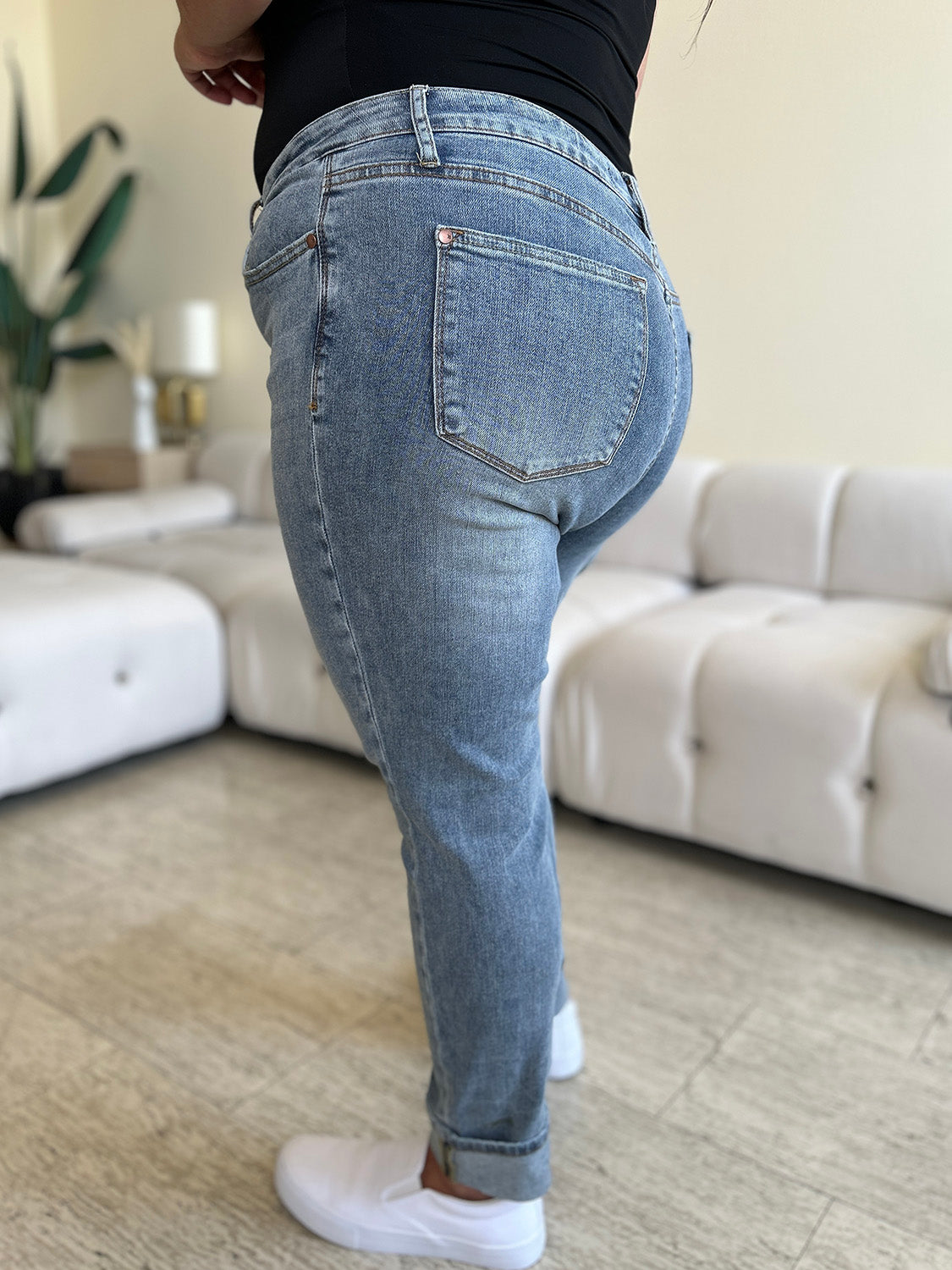 Judy Blue Full Size High Waist Cuff Hem Skinny Jeans - Shop All Around Divas