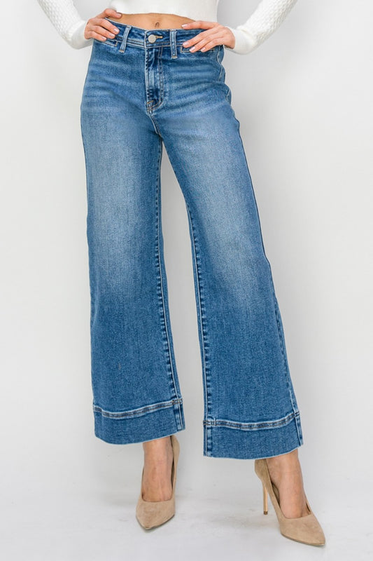 Risen Full Size High Rise Wide Leg Jeans Trendsi