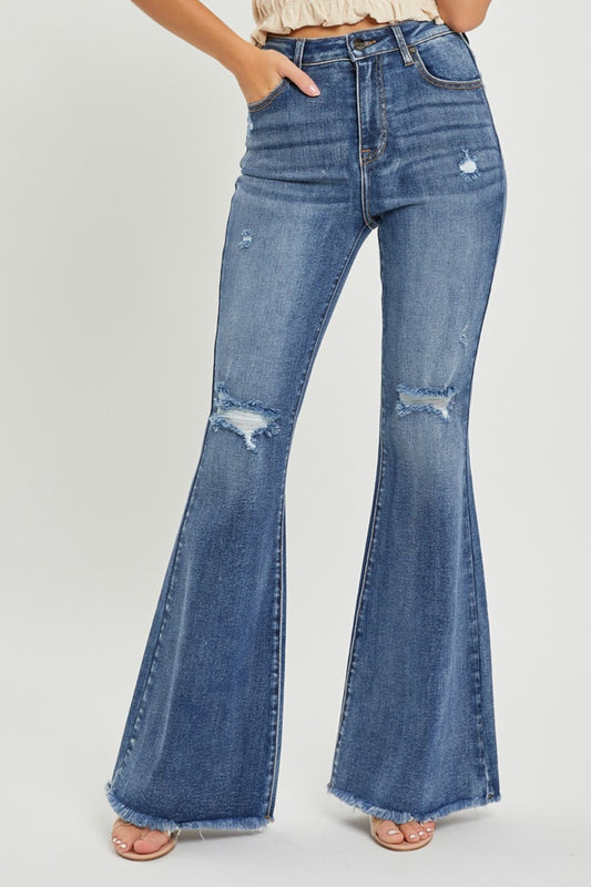 RISEN High Waist Distressed Fare Jeans - Shop All Around Divas