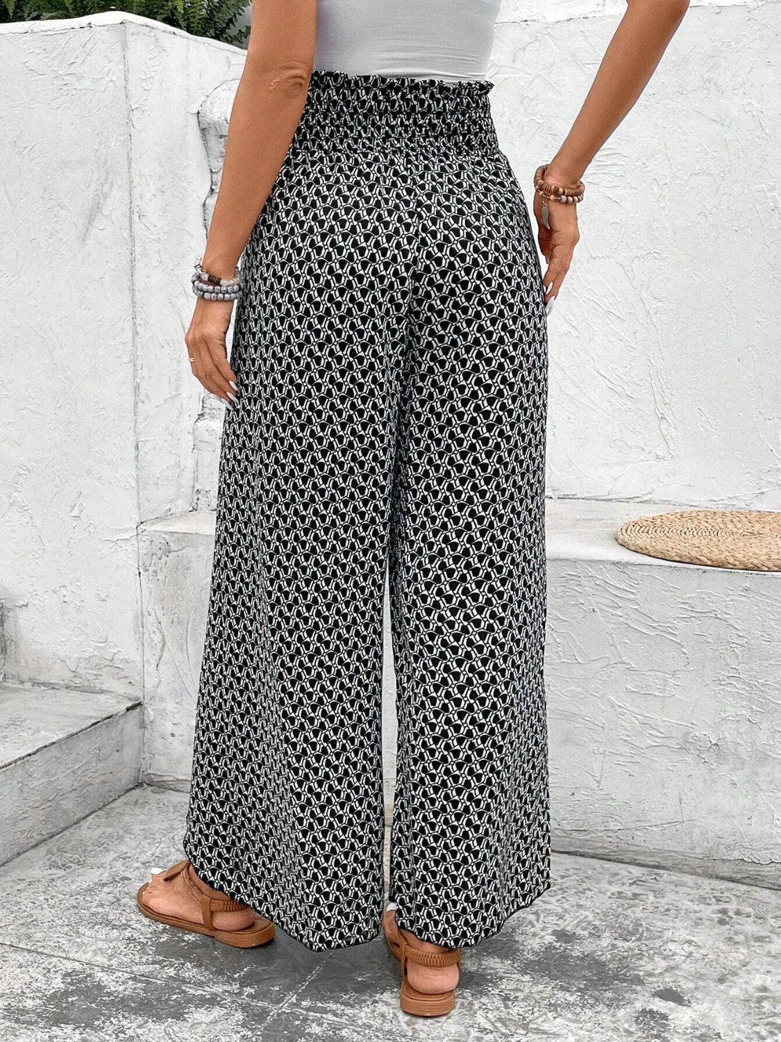 Tied Printed Wide Leg Pants - 5 Colors - Shop All Around Divas