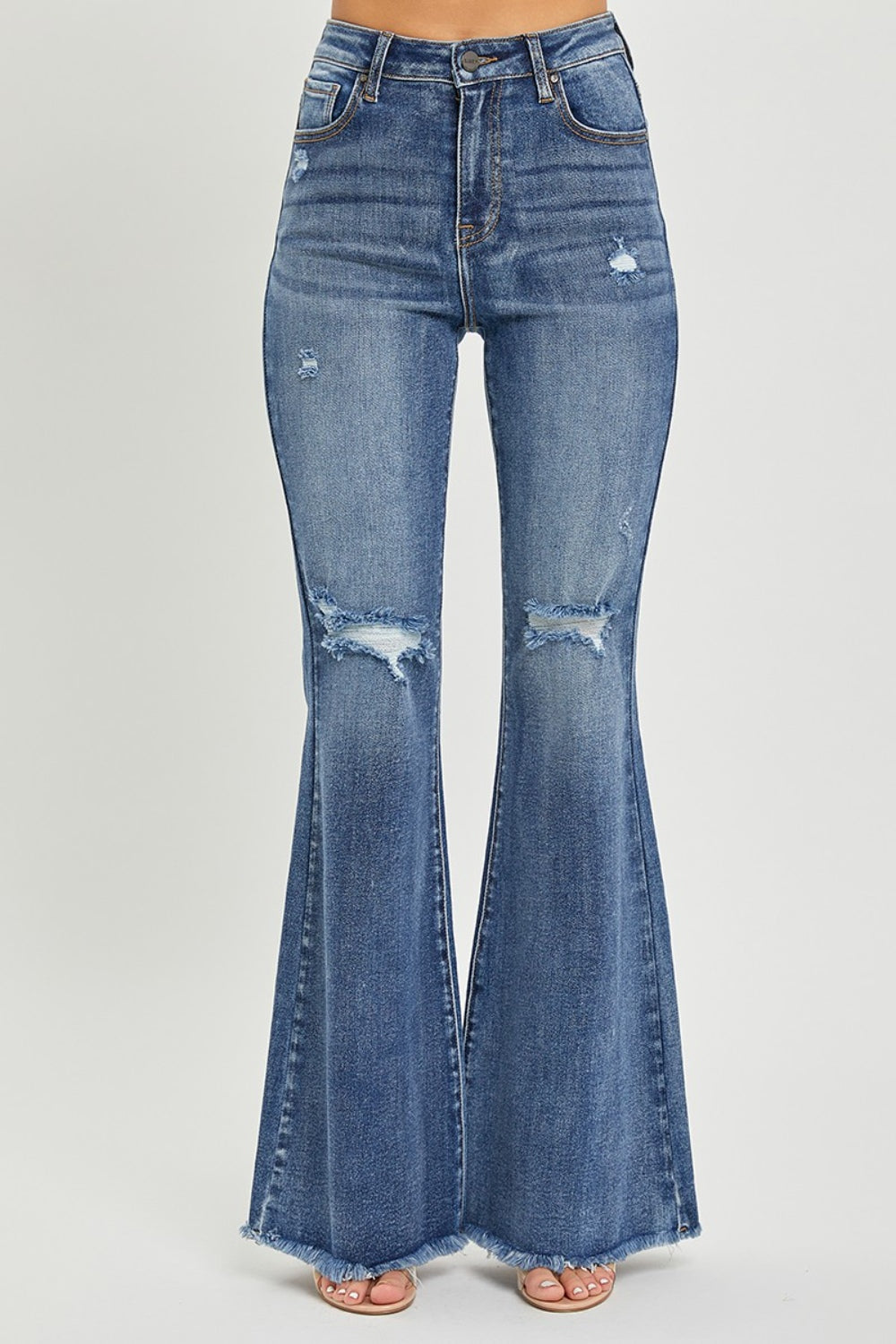 RISEN High Waist Distressed Fare Jeans - Shop All Around Divas