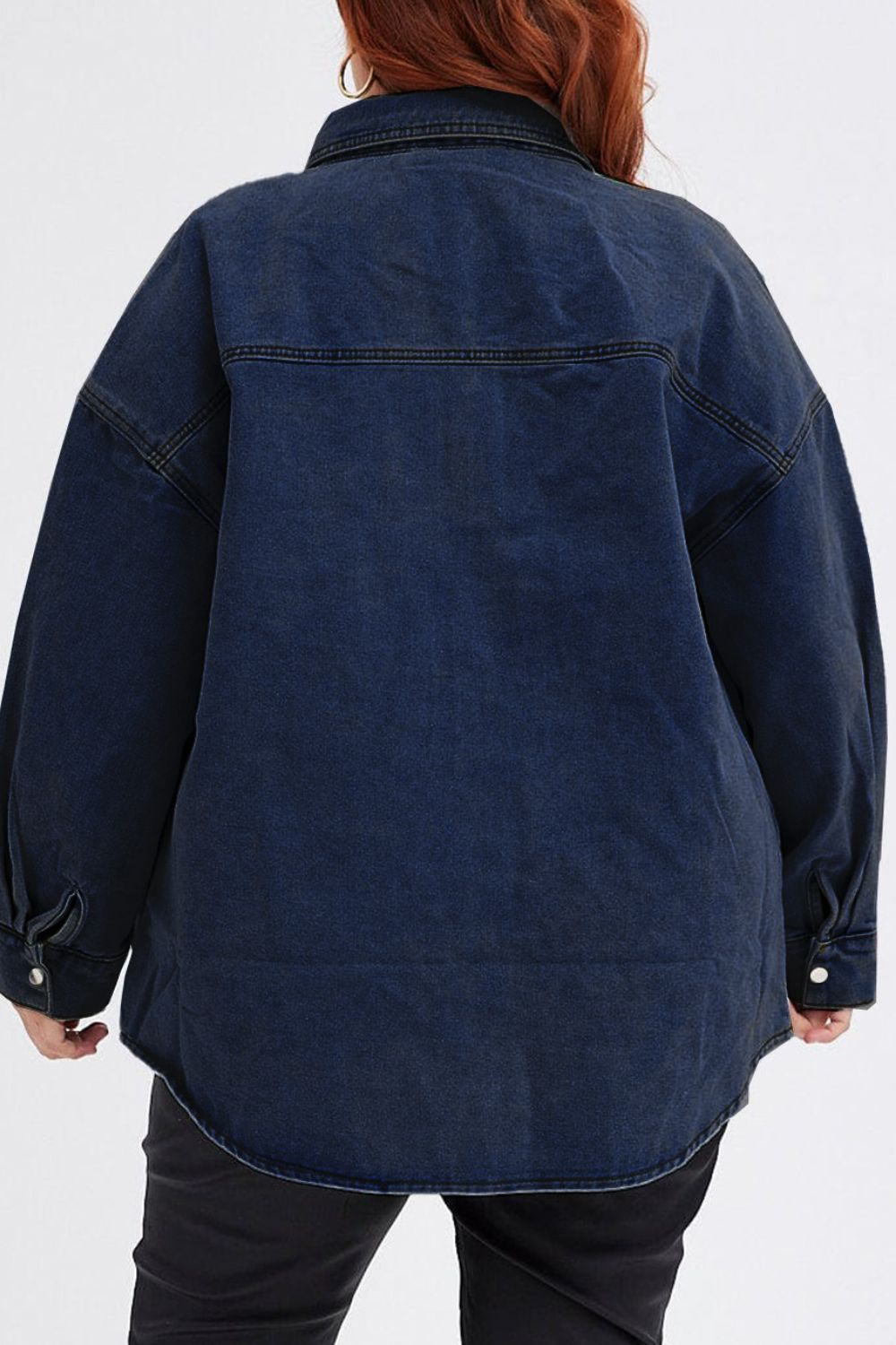 Plus Size Snap Down Pocketed Denim Jacket - 2 Colors - Shop All Around Divas