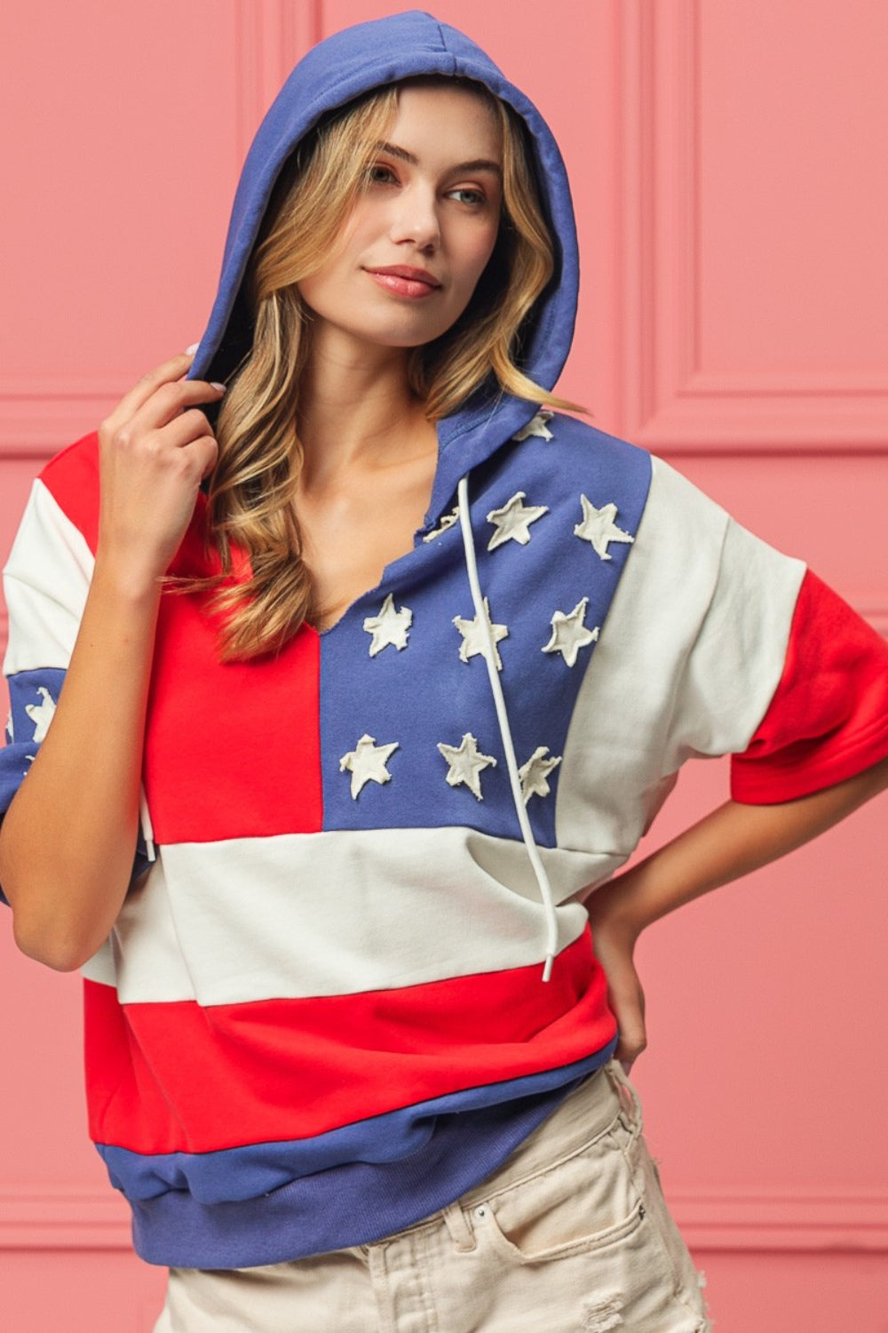 BiBi American Flag Theme Hoodie - Shop All Around Divas