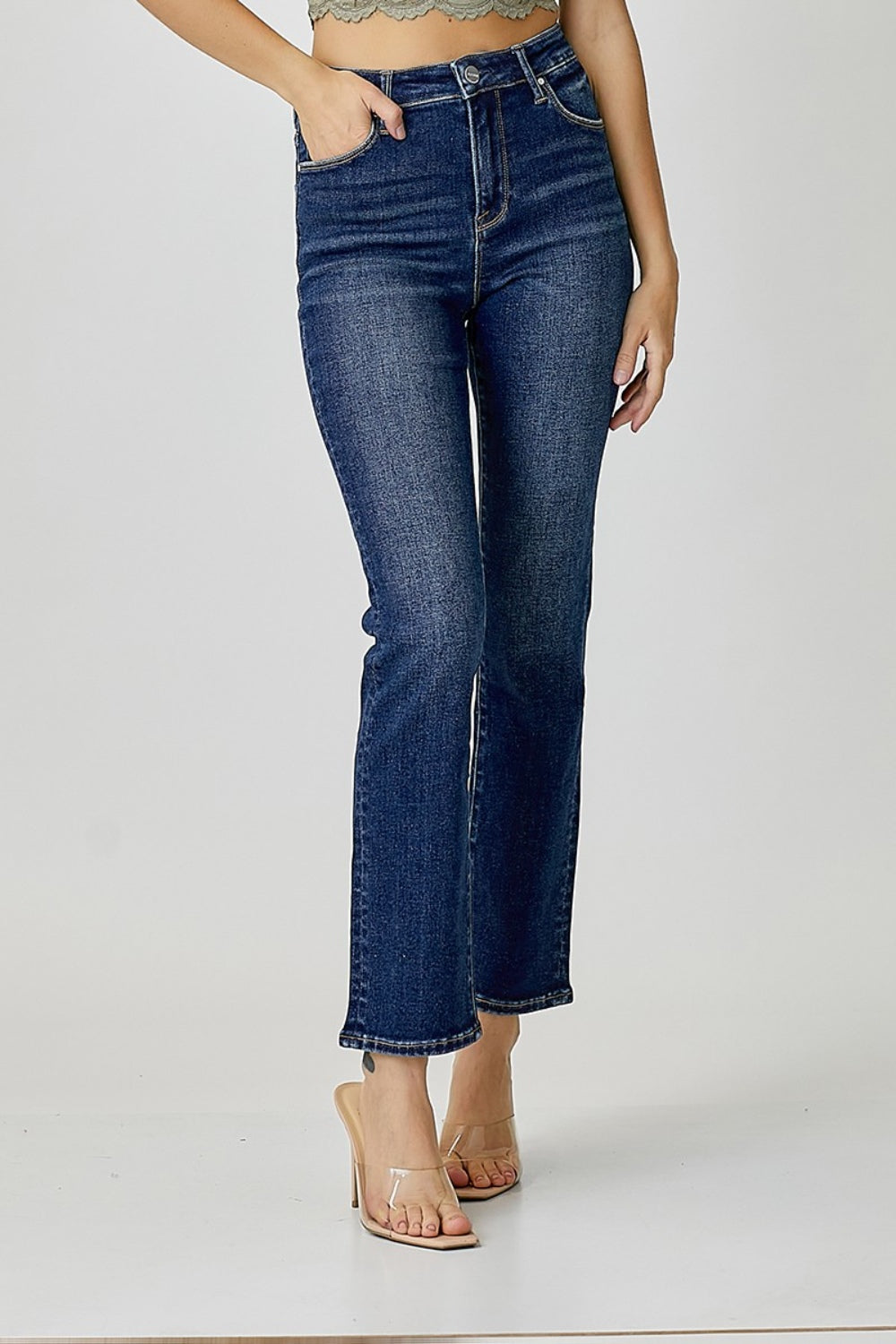 RISEN Full Size High Waist Straight Jeans - Shop All Around Divas