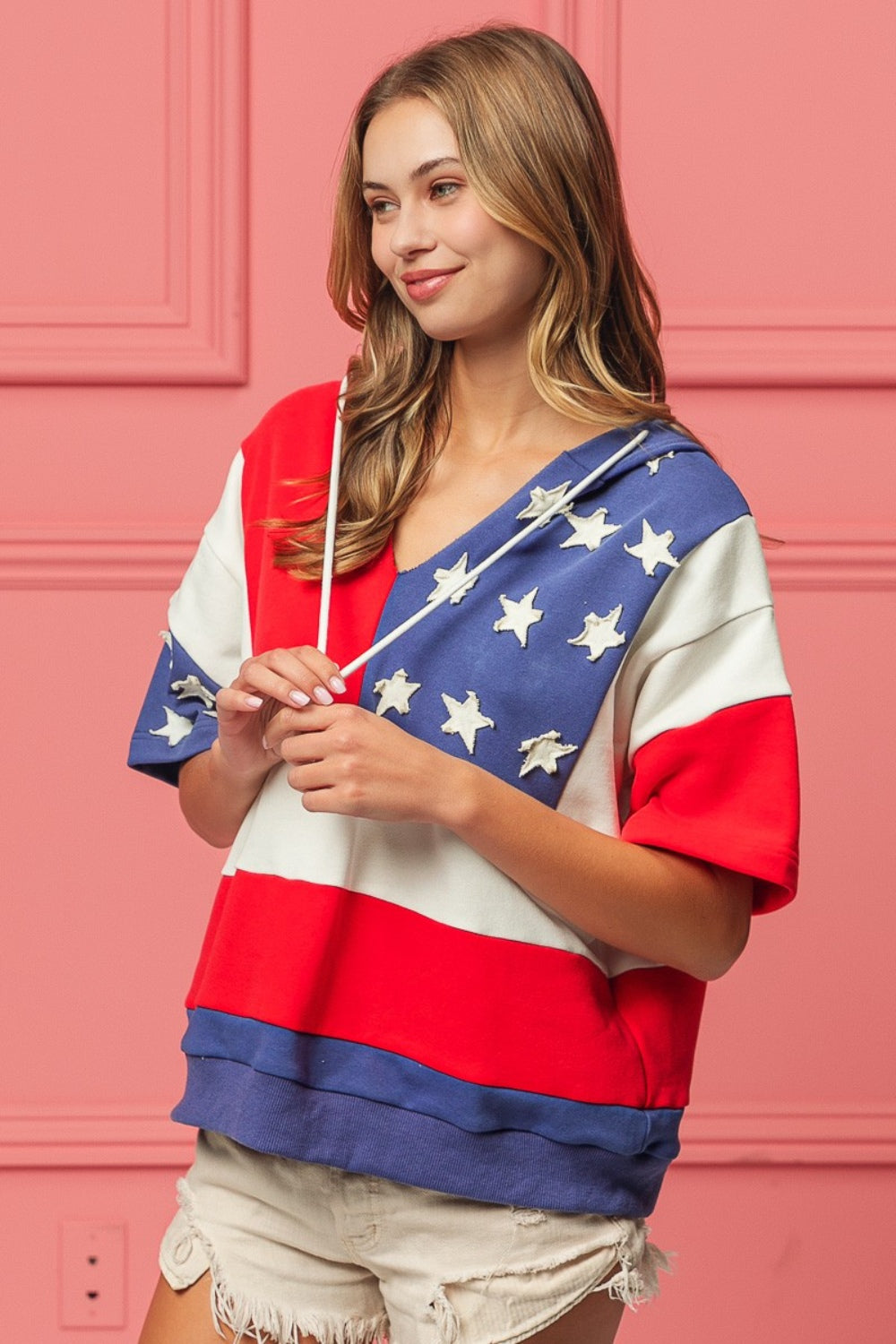 BiBi American Flag Theme Hoodie - Shop All Around Divas