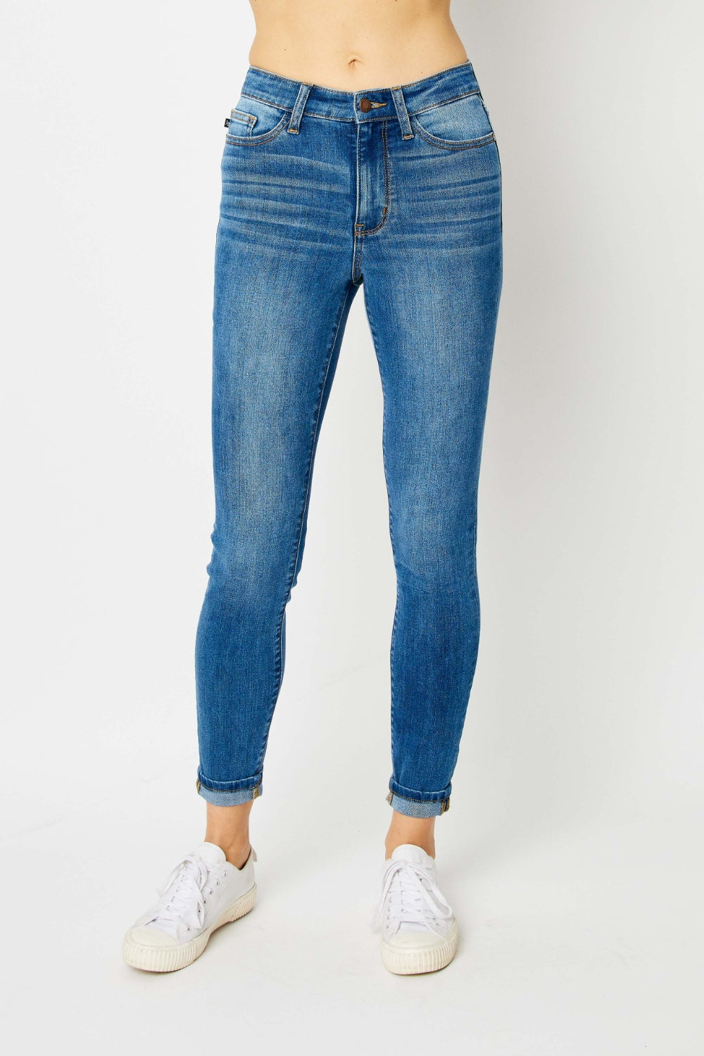 Judy Blue Cuffed Hem Skinny Jeans - Shop All Around Divas