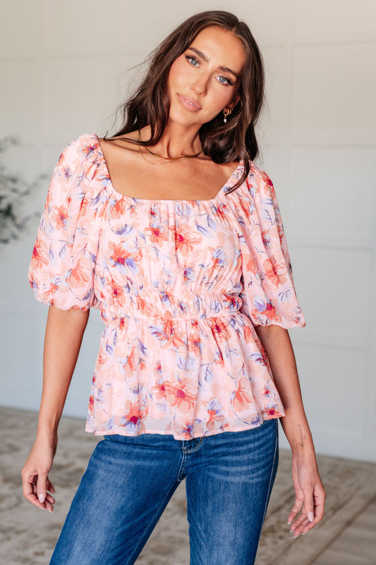 A Powerful Force Square Neck Balloon Sleeve Blouse Ave Shops