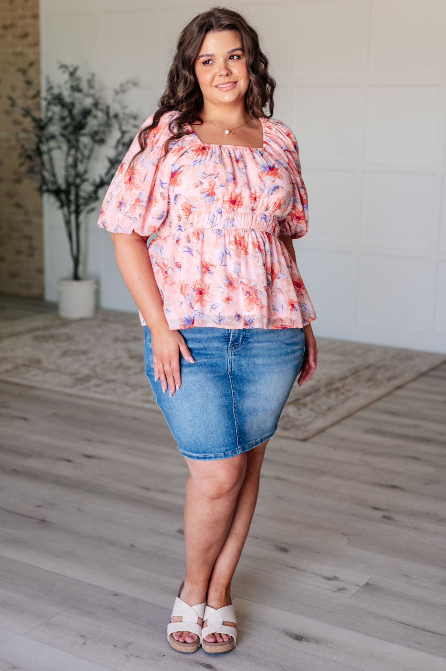A Powerful Force Square Neck Balloon Sleeve Blouse Ave Shops
