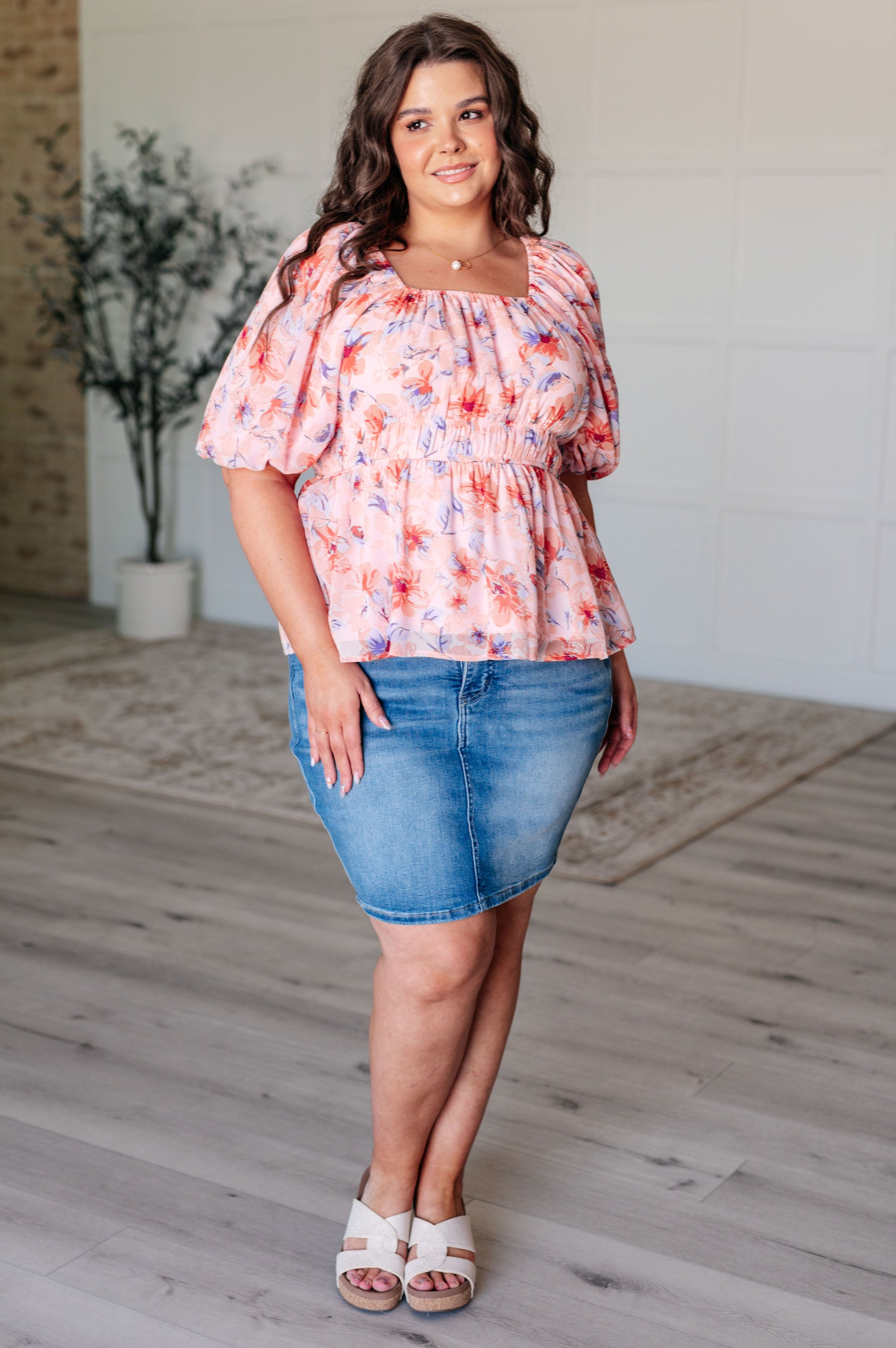 A Powerful Force Square Neck Balloon Sleeve Blouse Ave Shops
