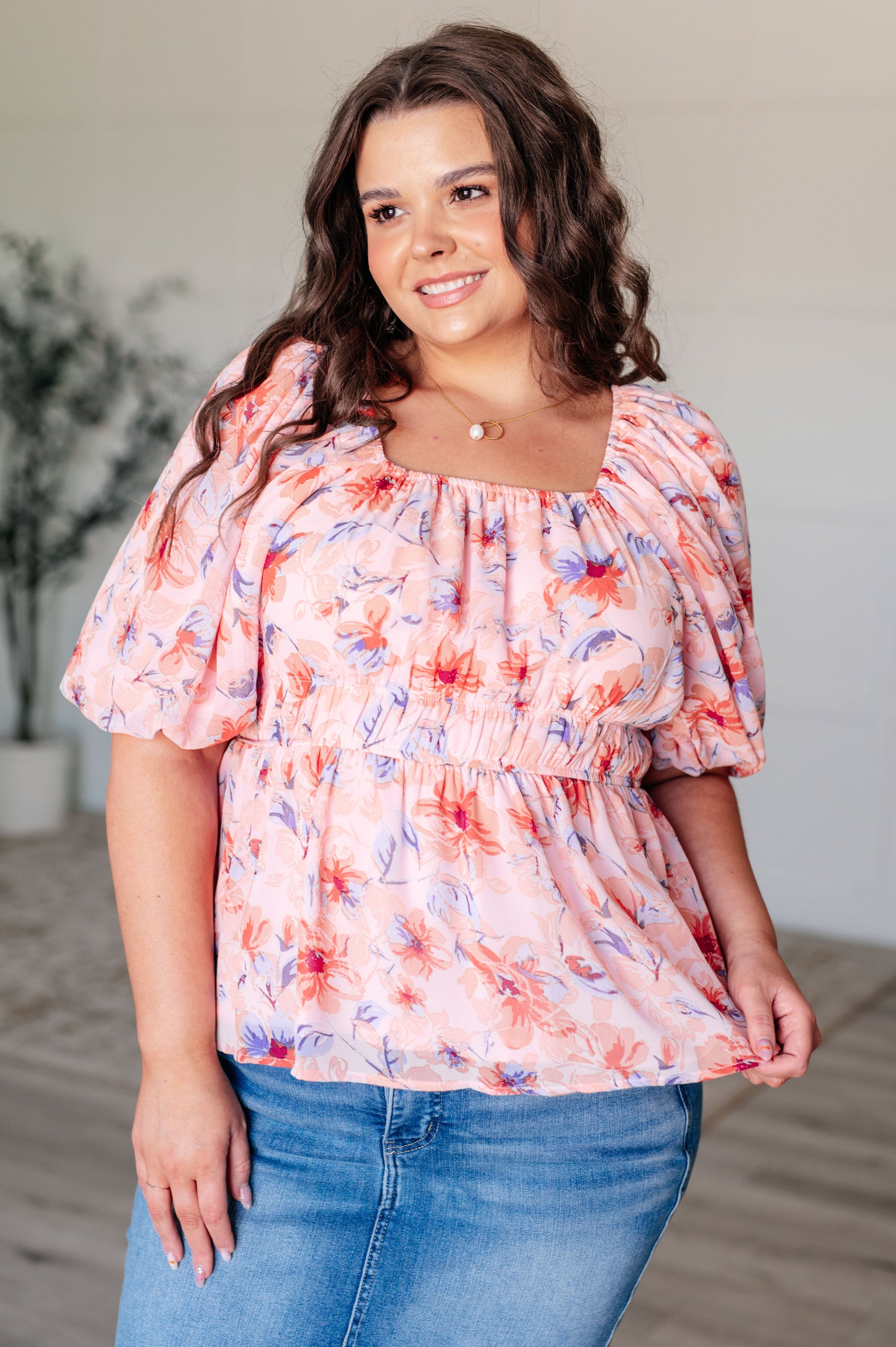 A Powerful Force Square Neck Balloon Sleeve Blouse Ave Shops