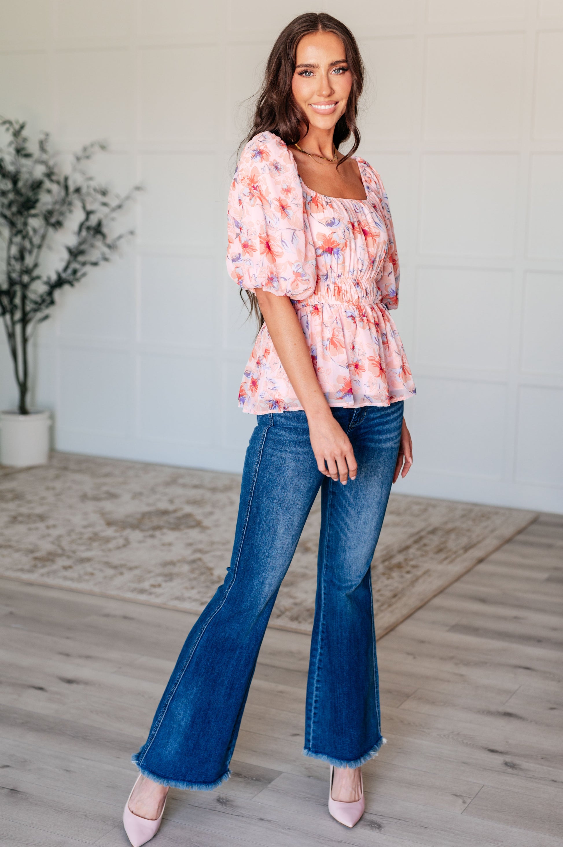 A Powerful Force Square Neck Balloon Sleeve Blouse Ave Shops