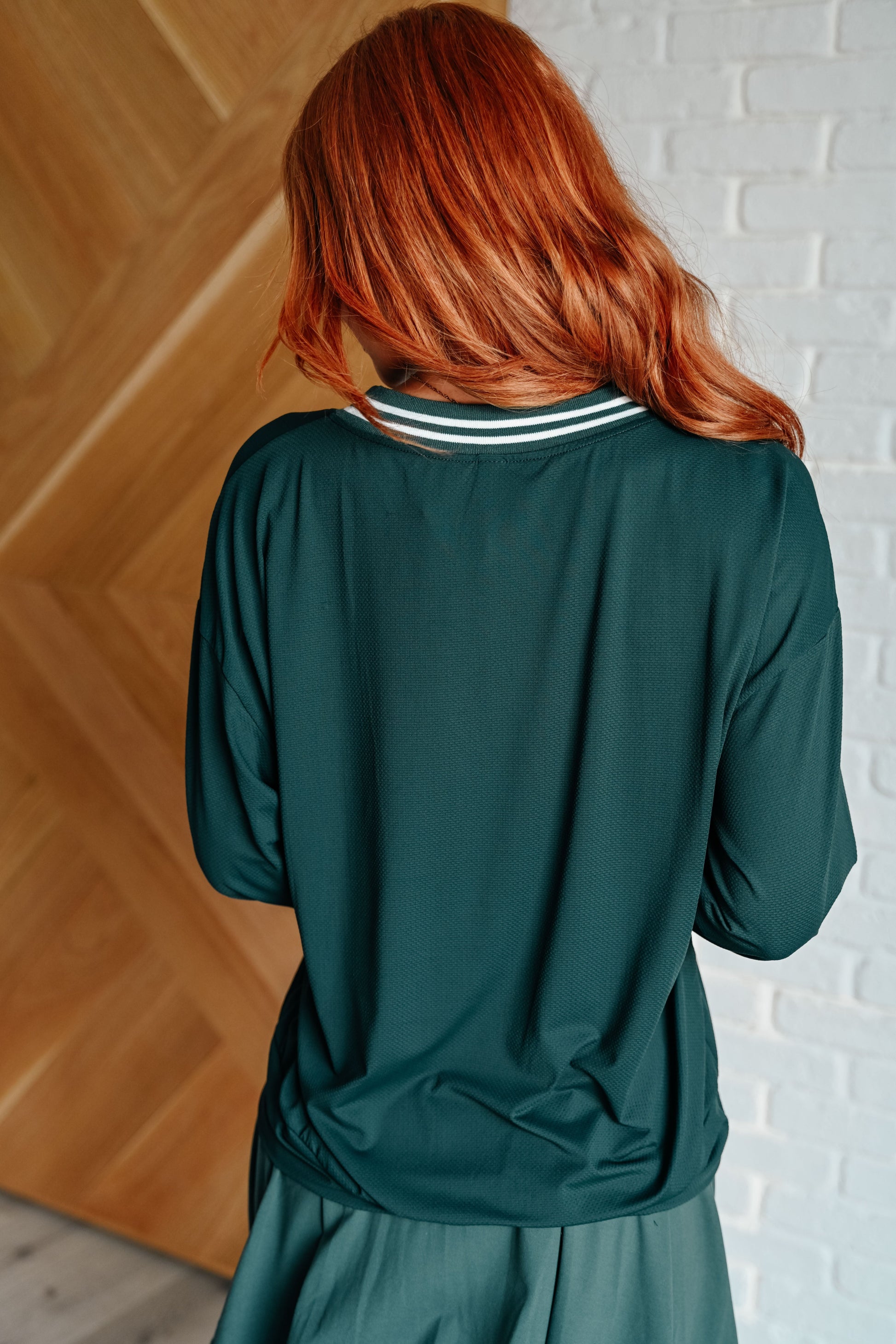 All Out Comfort V-Neck Pullover in Midnight Green Ave Shops