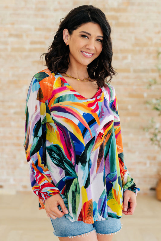 All Over The World Scoop Neck Blouse - Shop All Around Divas
