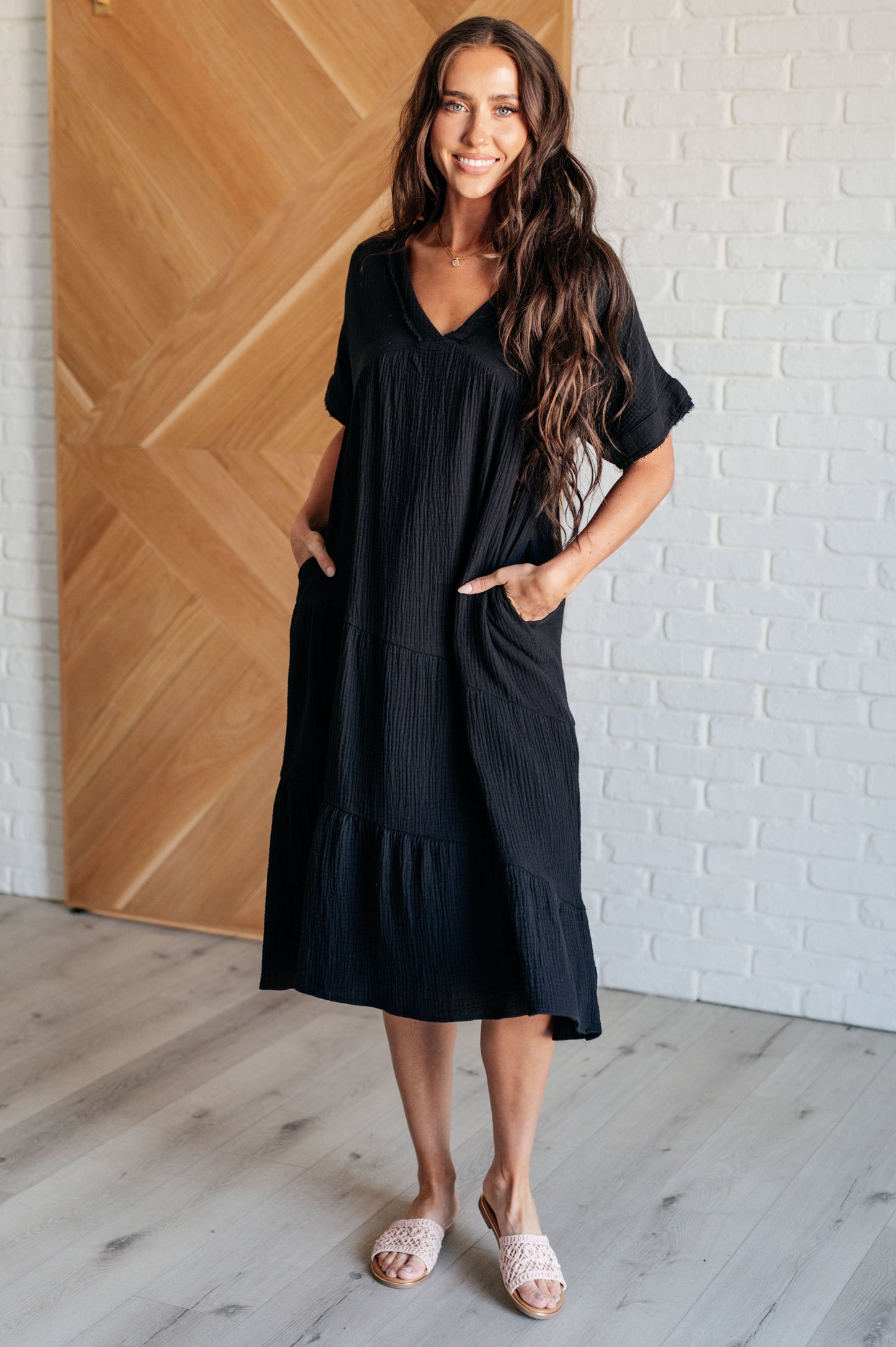 Always Learning Dolman Sleeve Dress in Black Ave Shops