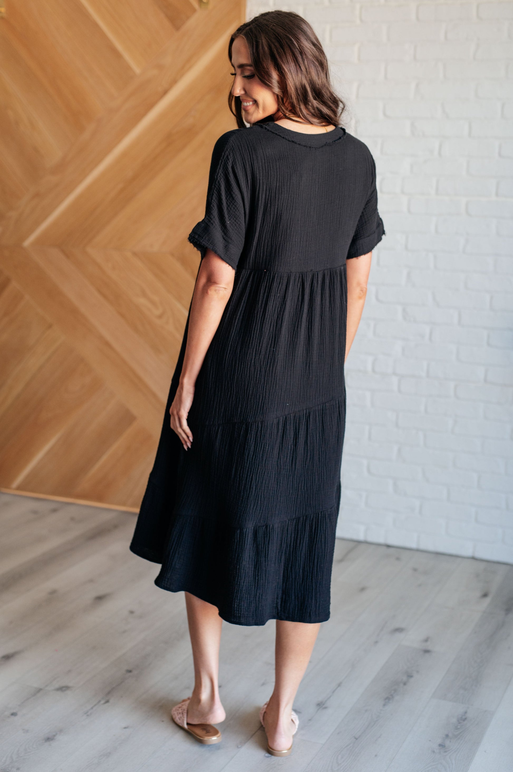 Always Learning Dolman Sleeve Dress in Black Ave Shops