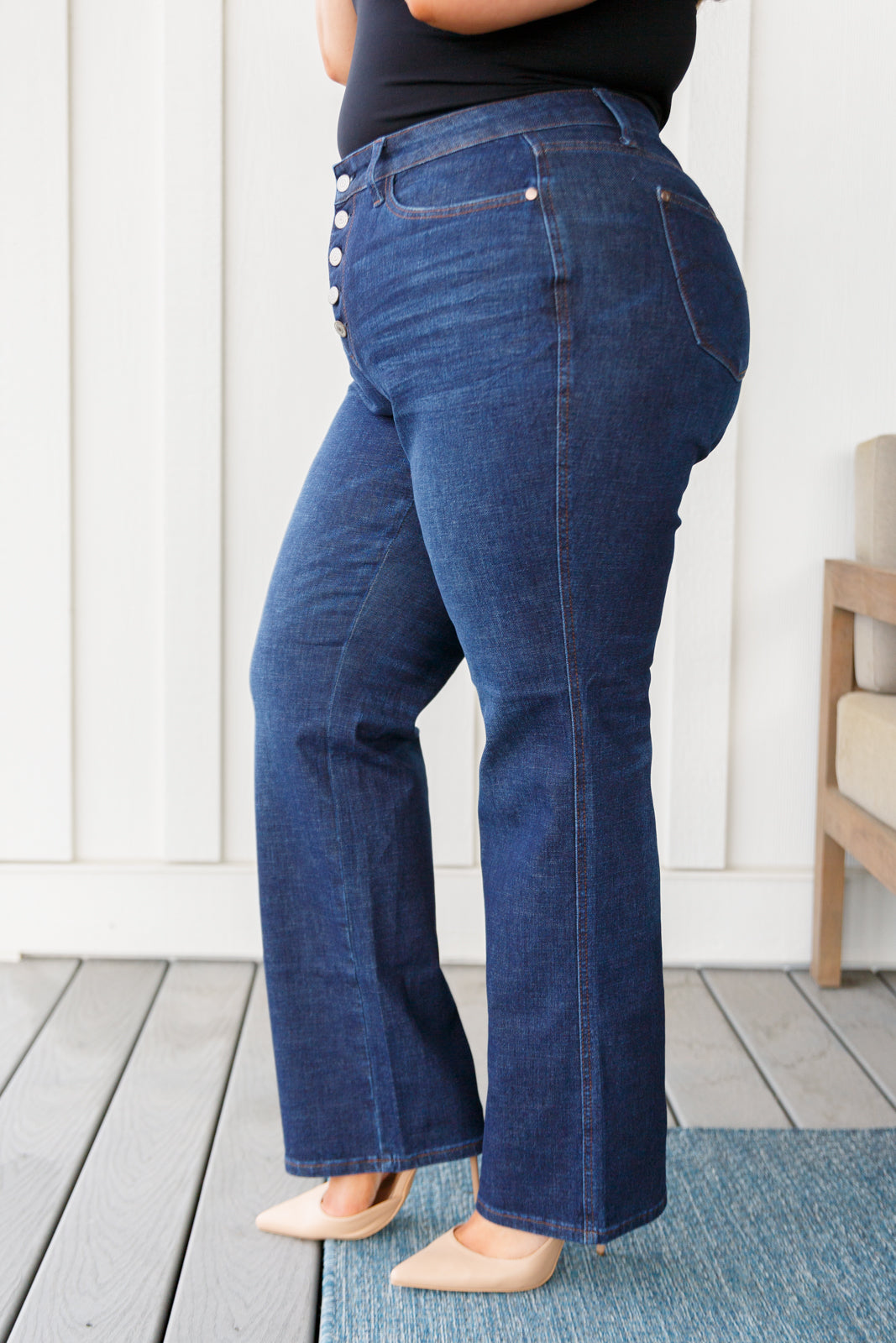 Arlo High Rise Button-Fly Straight Jeans - JUDY BLUE - Shop All Around Divas