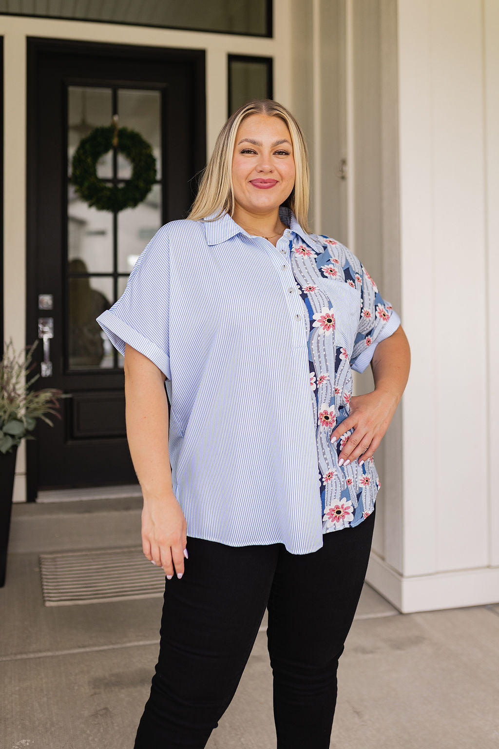Best Of Both Worlds Button Down Top - Shop All Around Divas
