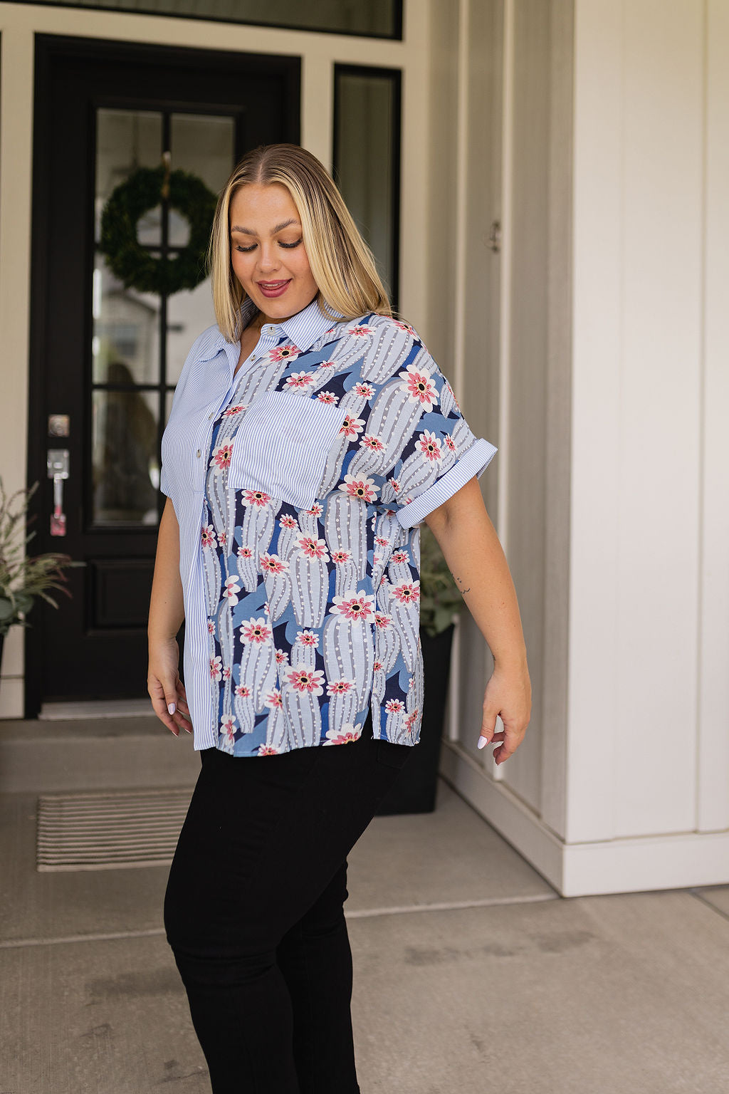 Best Of Both Worlds Button Down Top - Shop All Around Divas