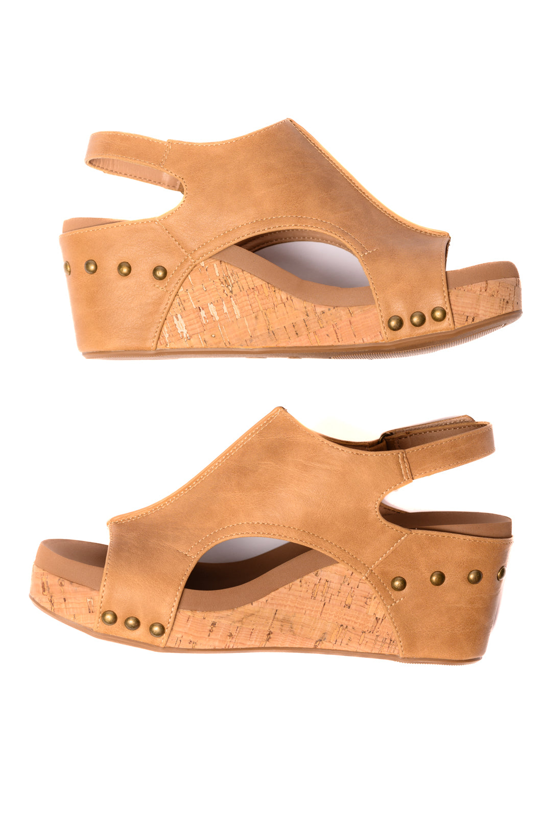 Carley Wedge Sandals in Caramel Smooth - CORKYS Ave Shops