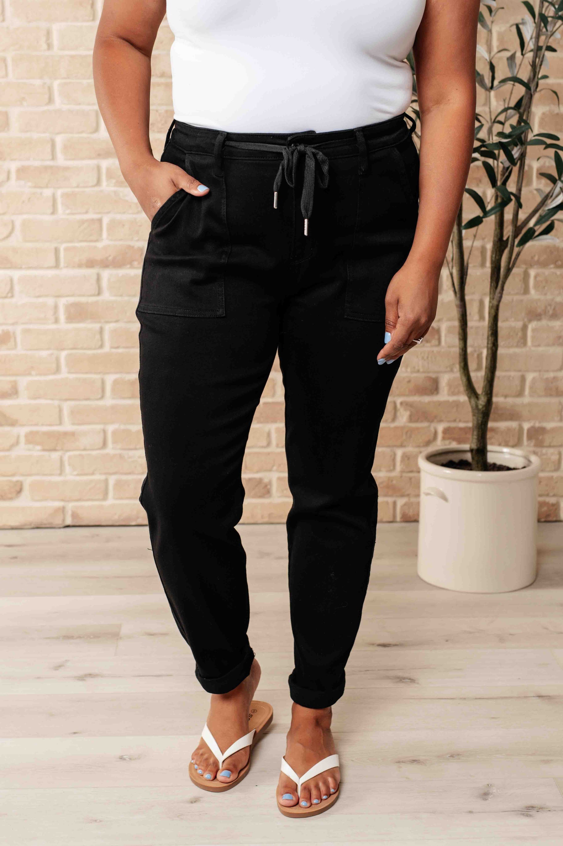 Carmen Double Cuff Joggers in Black - Shop All Around Divas