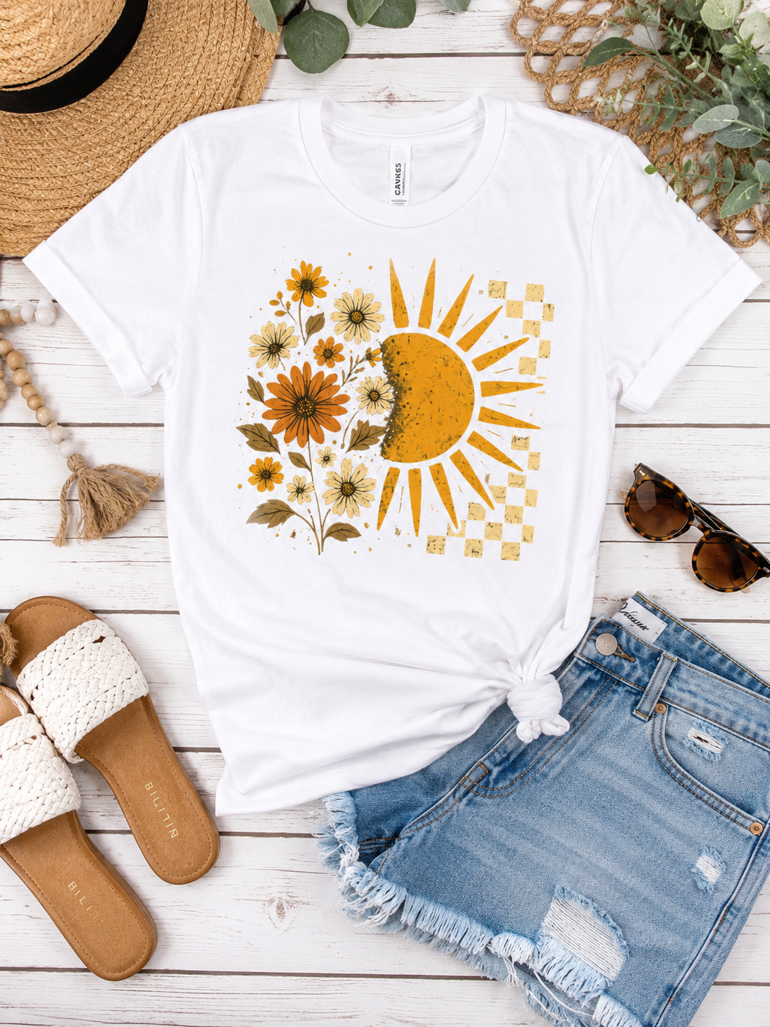 Floral Sun Graphic Tee - 3 Colors