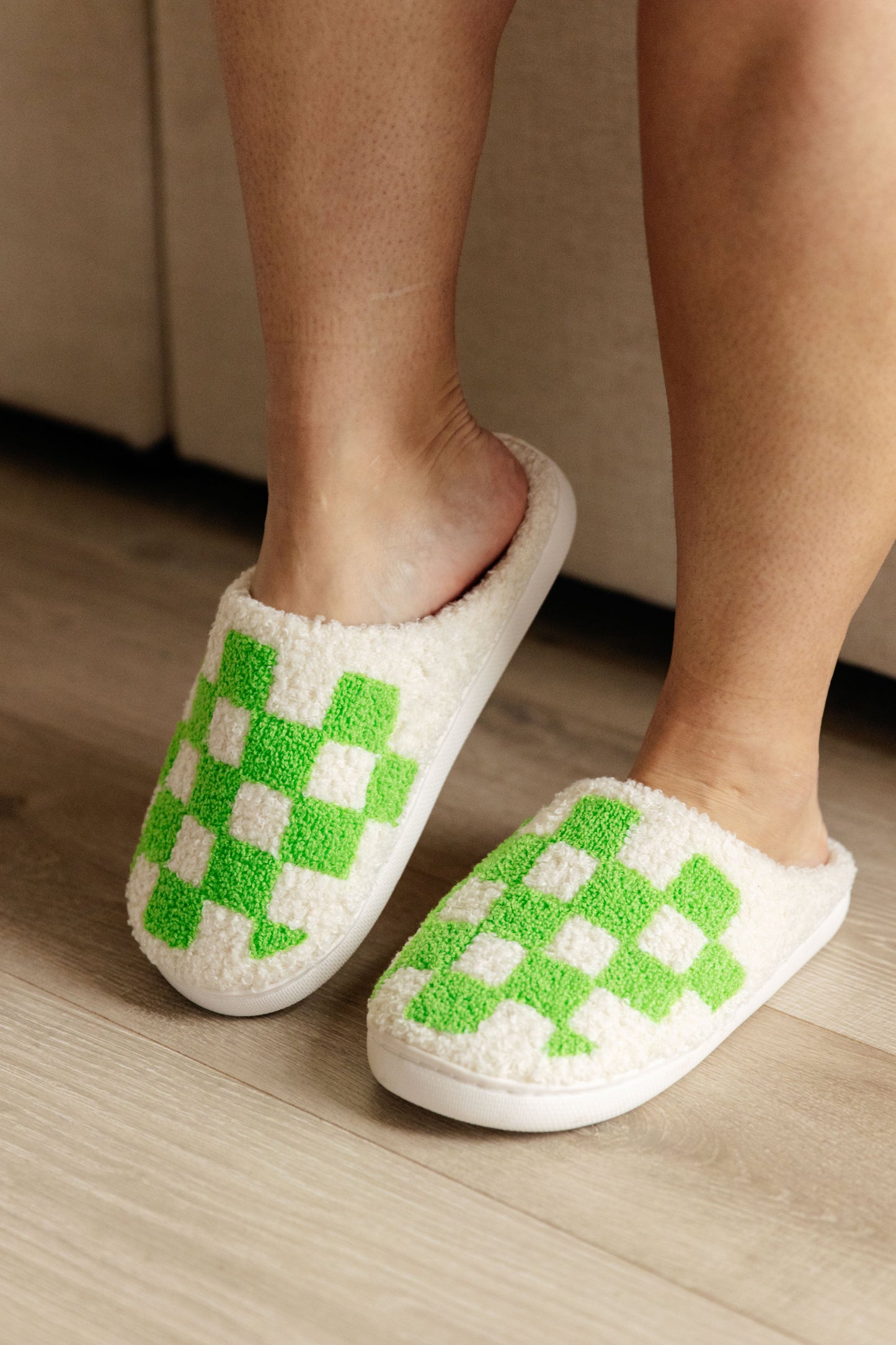 Checked Out Slippers in Green - Shop All Around Divas