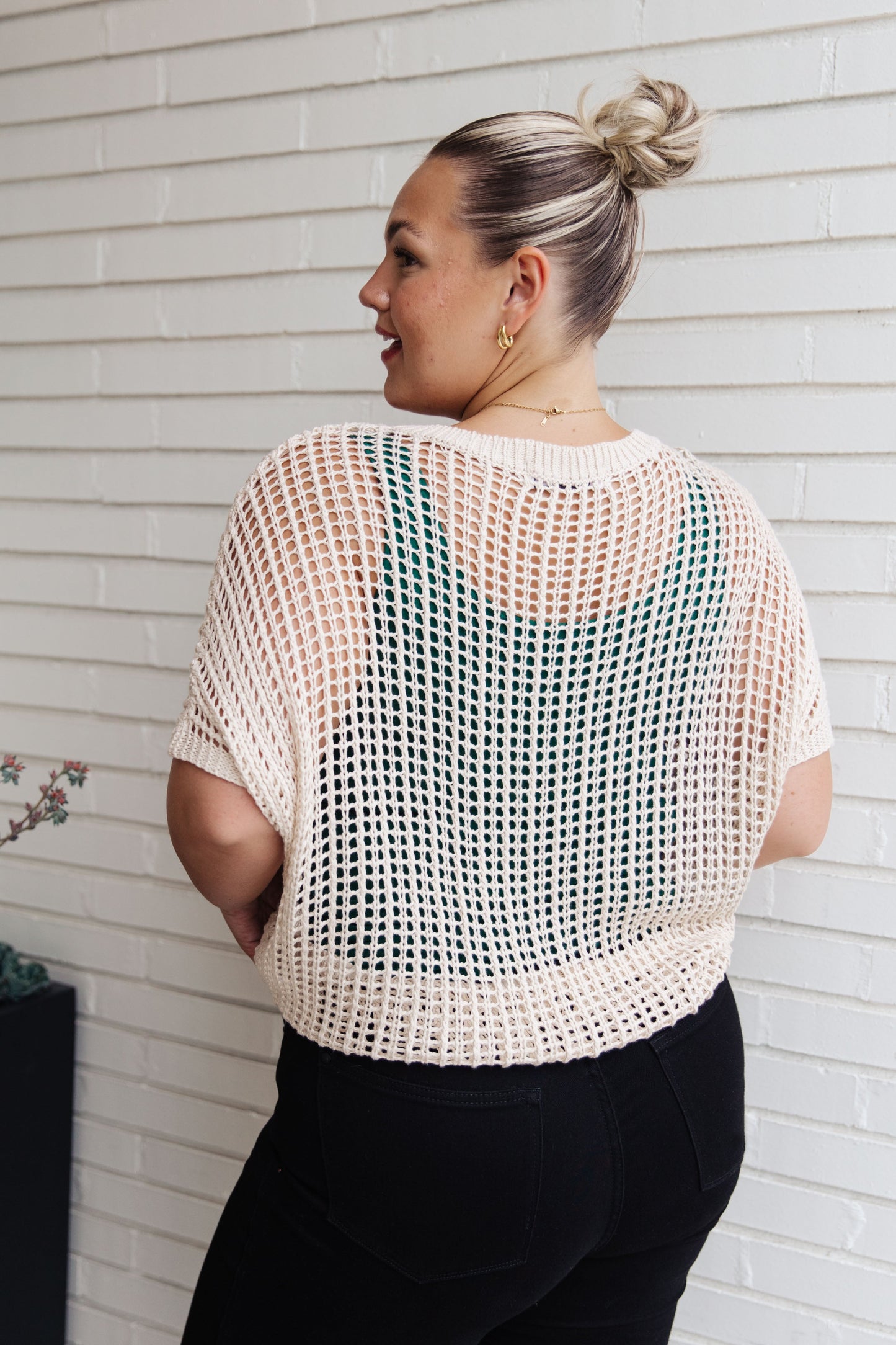 Coastal Dreams Fishnet Top in Cream - Shop All Around Divas