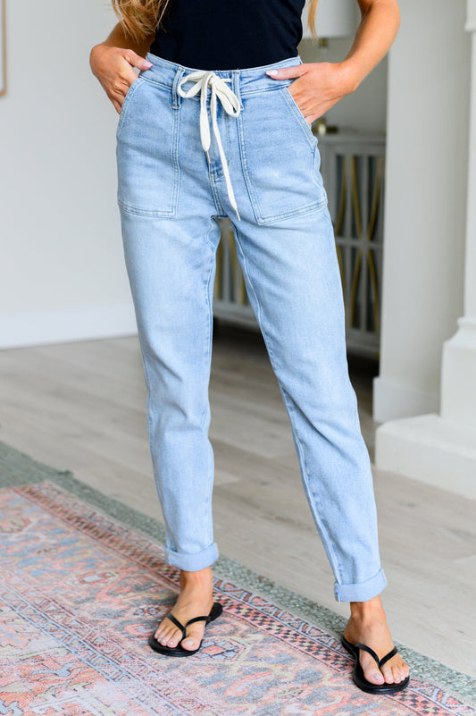 Cooper High Rise Vintage Denim Jogger - JUDY BLUE - Shop All Around Divas