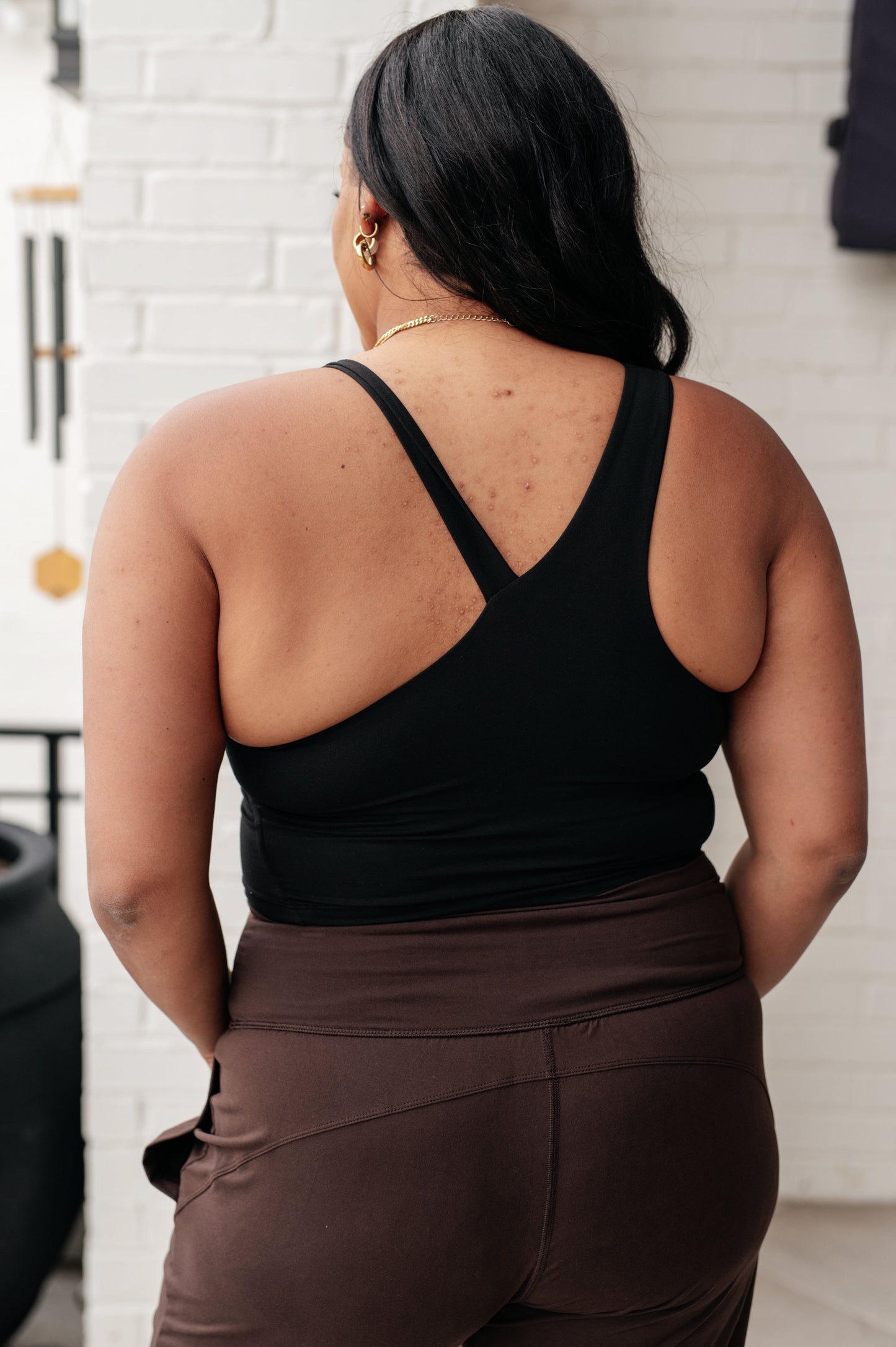 Doing it For Me Asymmetrical Tank in Black - Shop All Around Divas
