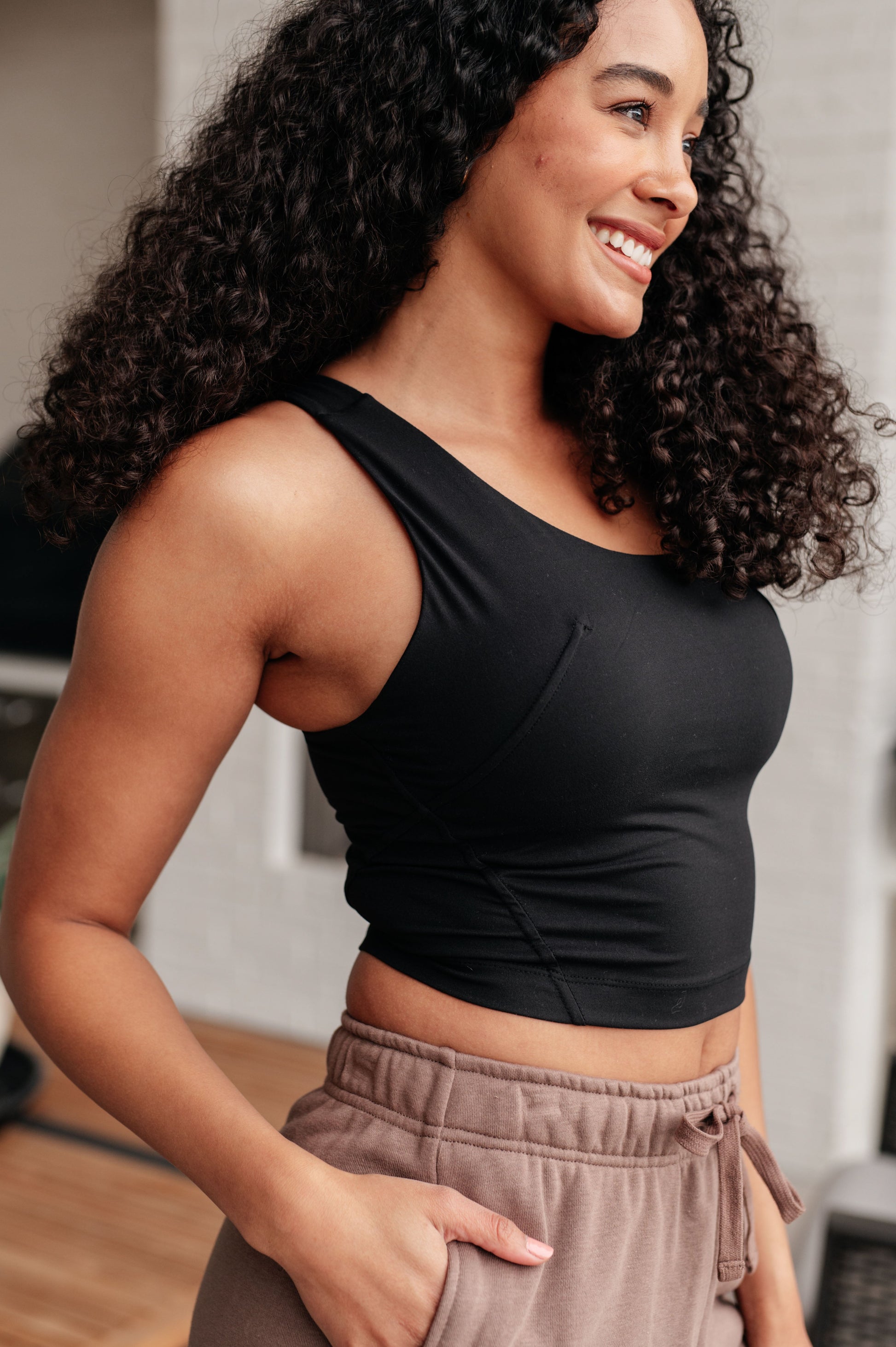 Doing it For Me Asymmetrical Tank in Black - Shop All Around Divas