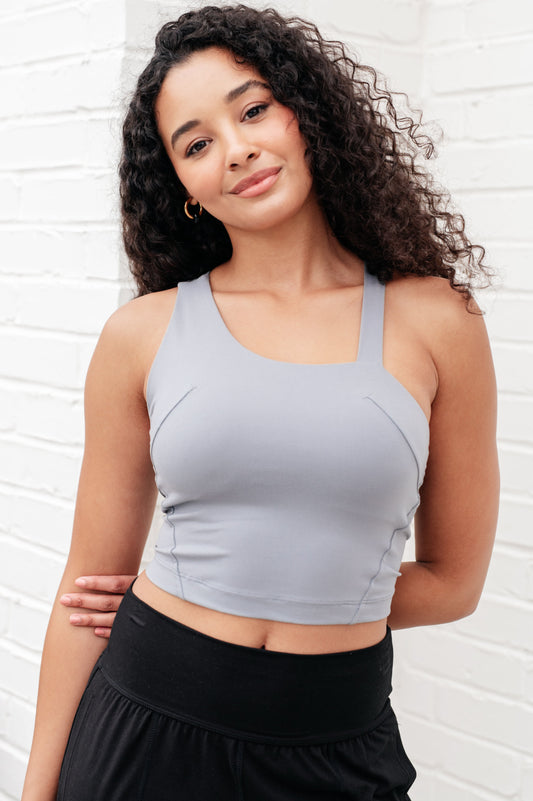 Doing it For Me Asymmetrical Tank in Rhino Grey - Shop All Around Divas